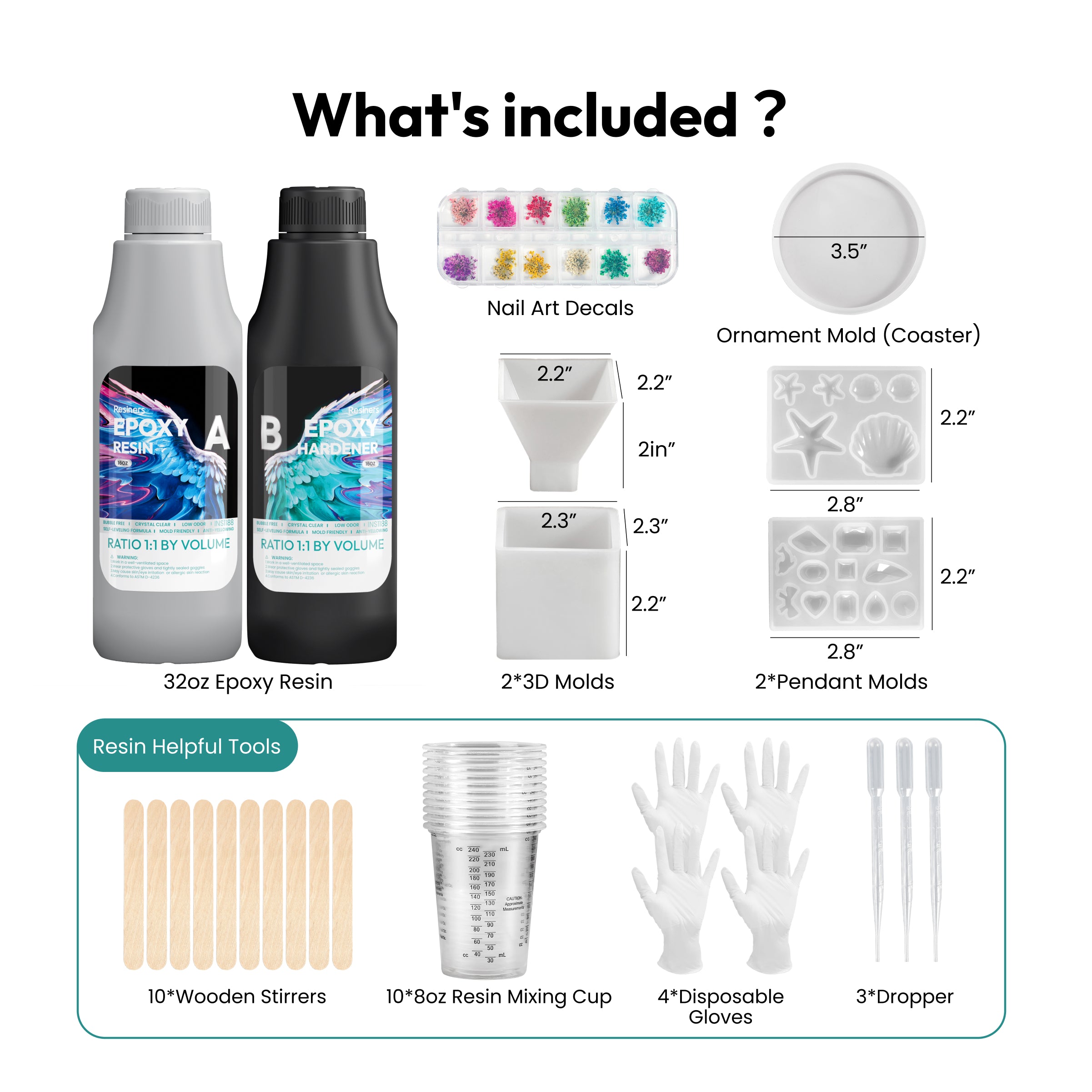 Resiners 32oz Crystal Clear Epoxy Resin Starter Kit