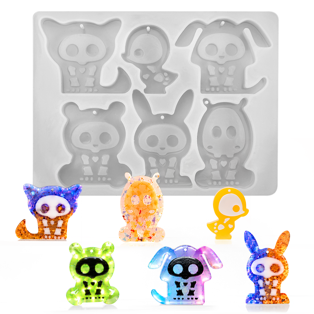 Resiners® 6-Cavity Animal Skull Resin Halloween Mold