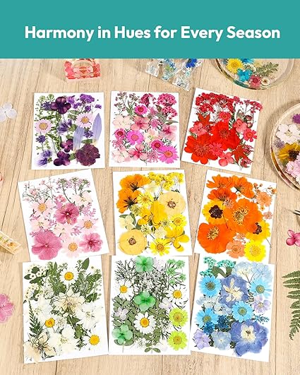 Resiners® 200Pcs Dried Pressed Flowers