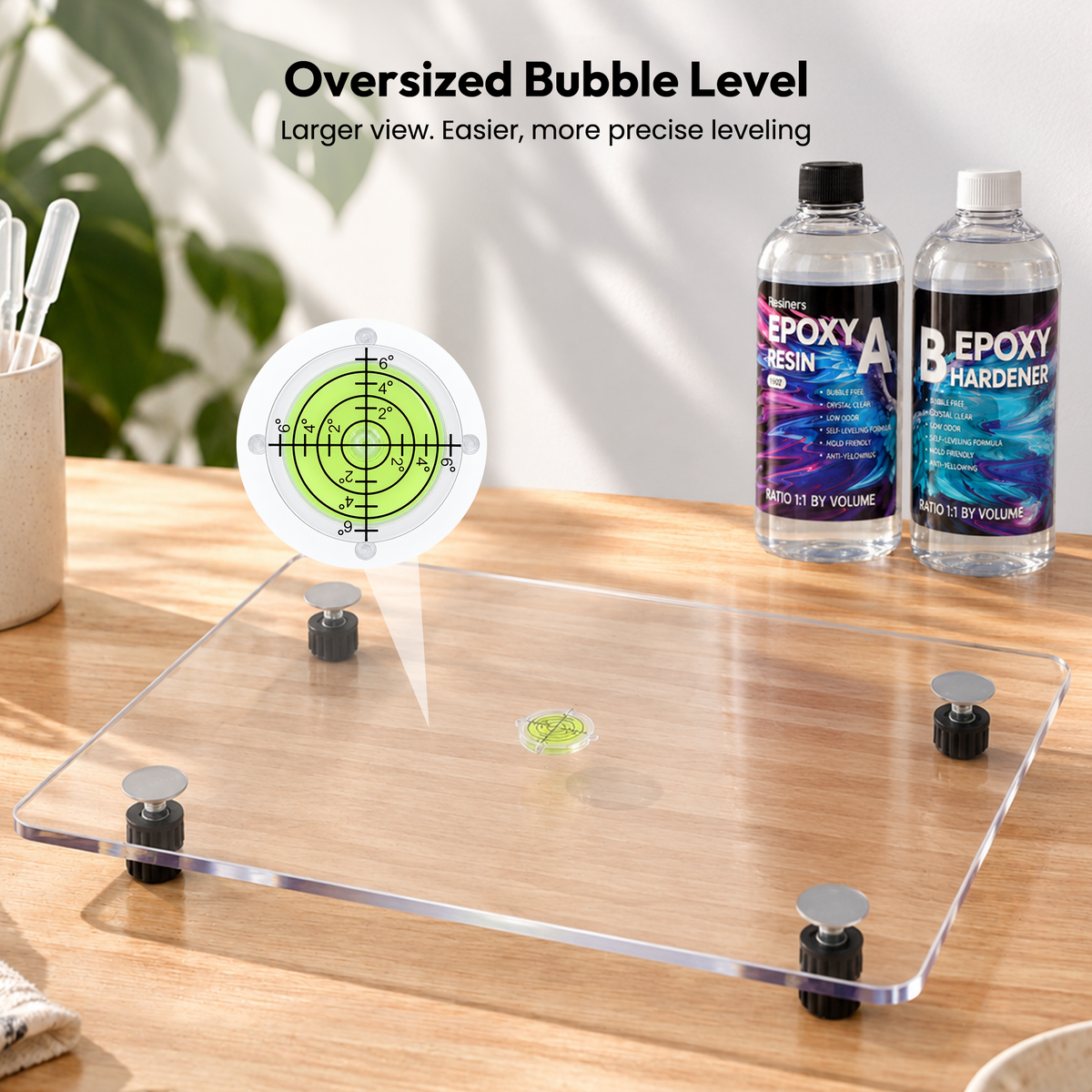 Resiners® Adjustable Resin Leveling Table with Silicone Mat