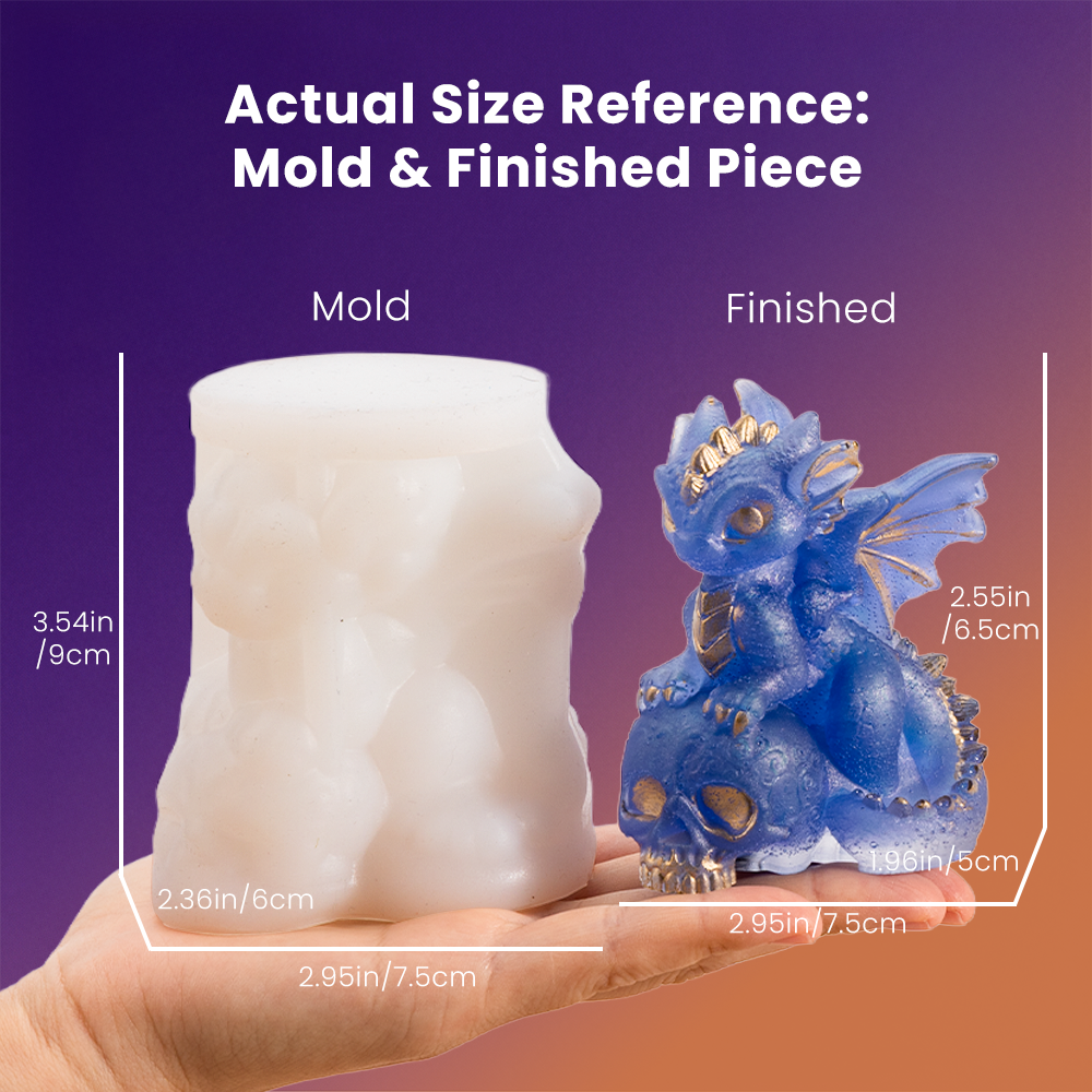 Resiners® 3D Baby Dragon on Skull Halloween Mold