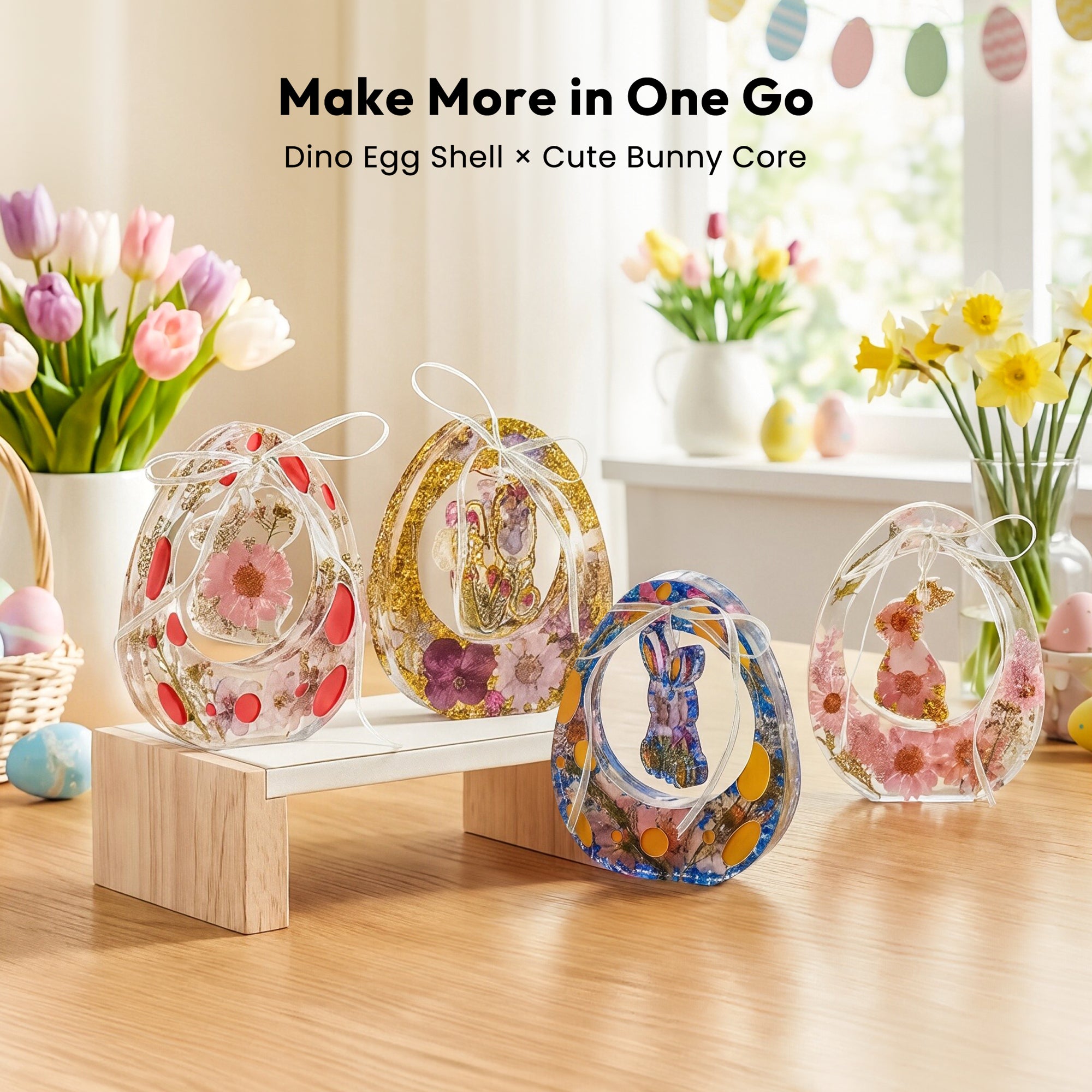 Resiners Dinosaur Egg Rabbit Pendant Molds