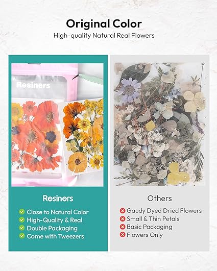 Resiners® 200Pcs Dried Pressed Flowers