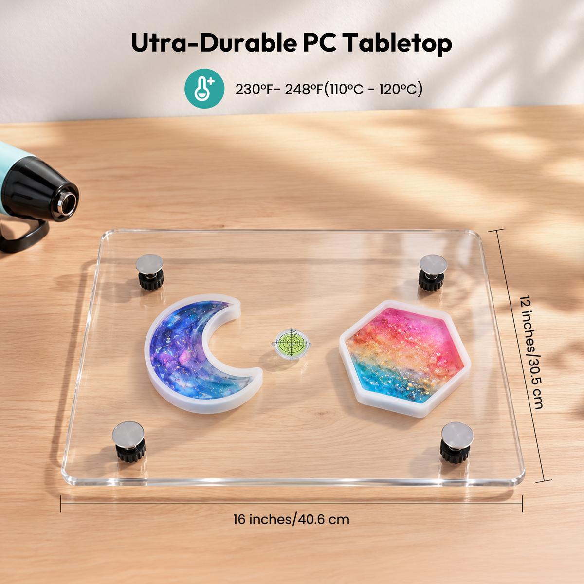 Resiners® Adjustable Resin Leveling Table with Silicone Mat