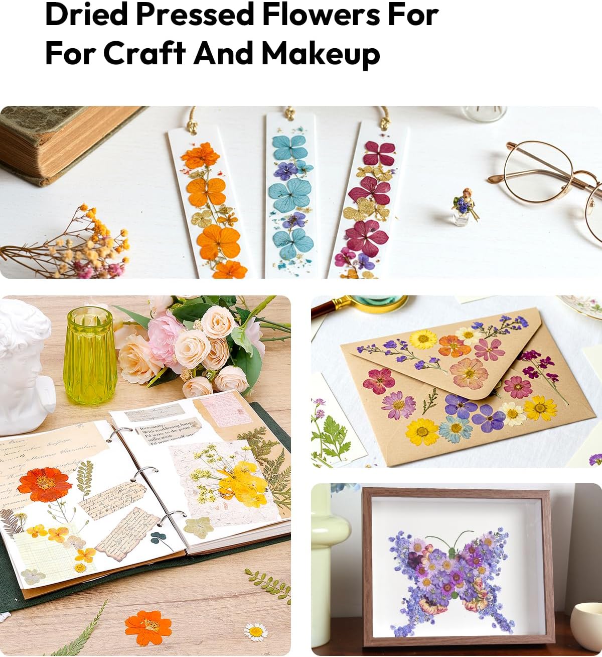 Resiners® 200Pcs Dried Pressed Flowers