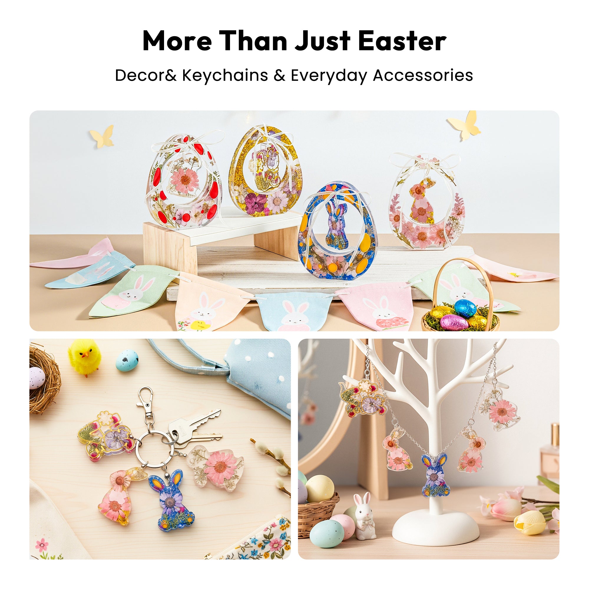 Resiners Dinosaur Egg Rabbit Pendant Molds