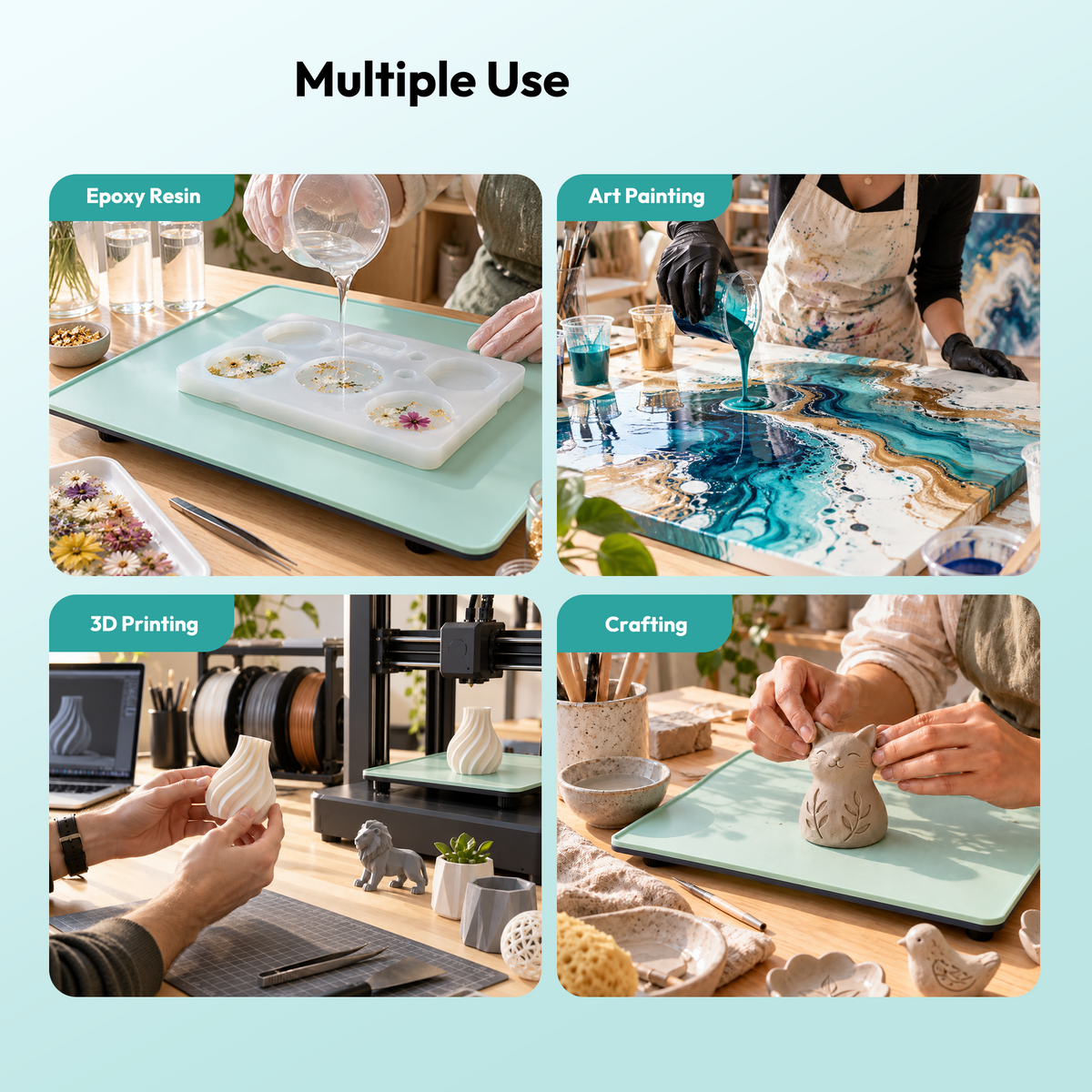 Resiners® Adjustable Resin Leveling Table with Silicone Mat