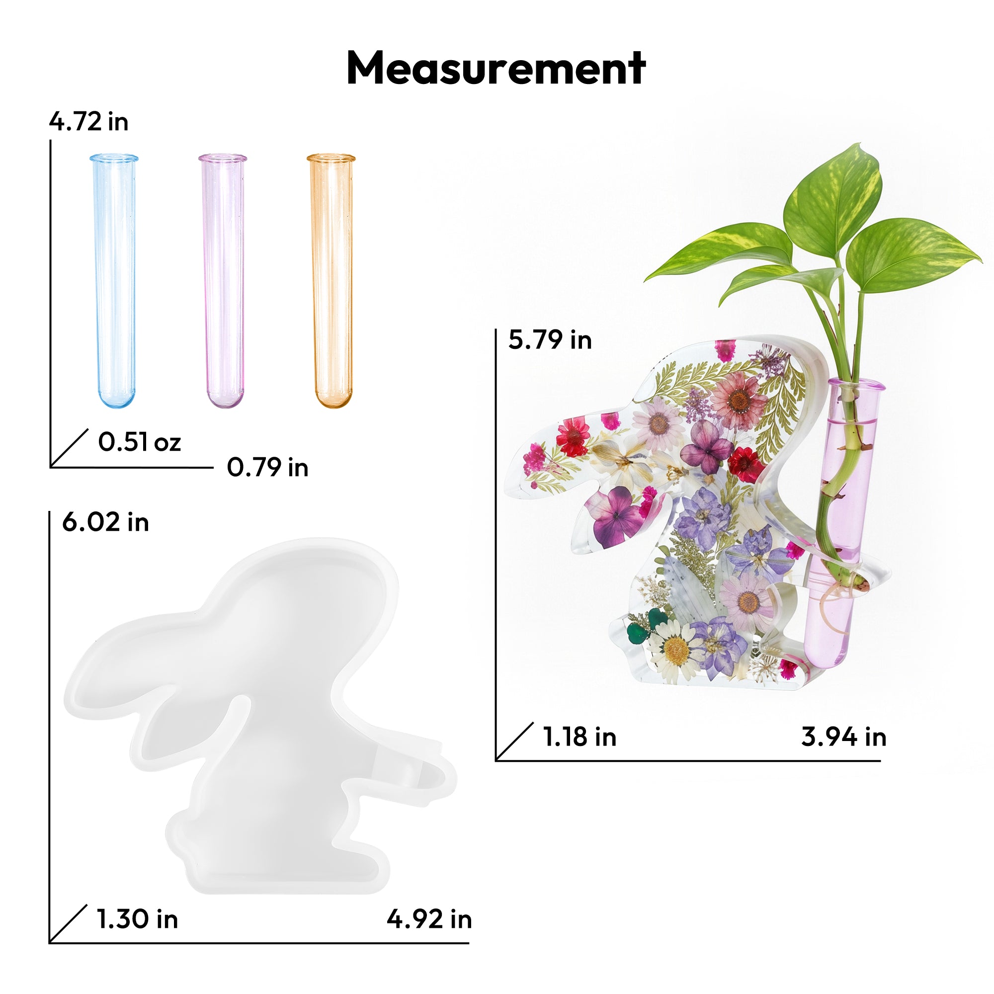 Resiners Bunny Vase Hydroponic Resin Mold