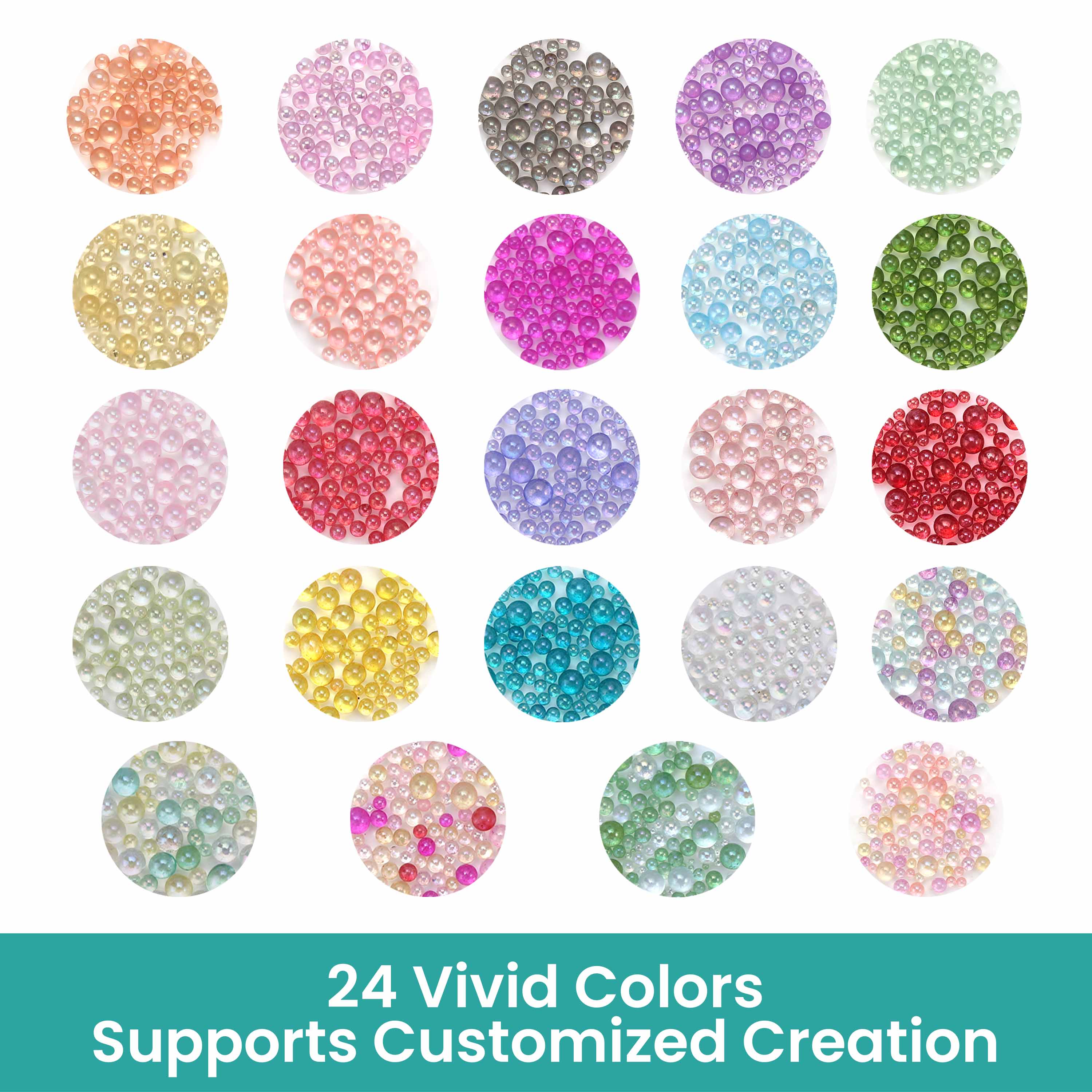 Resiners® 24 Colors Resin No-Hole Bubble Beads
