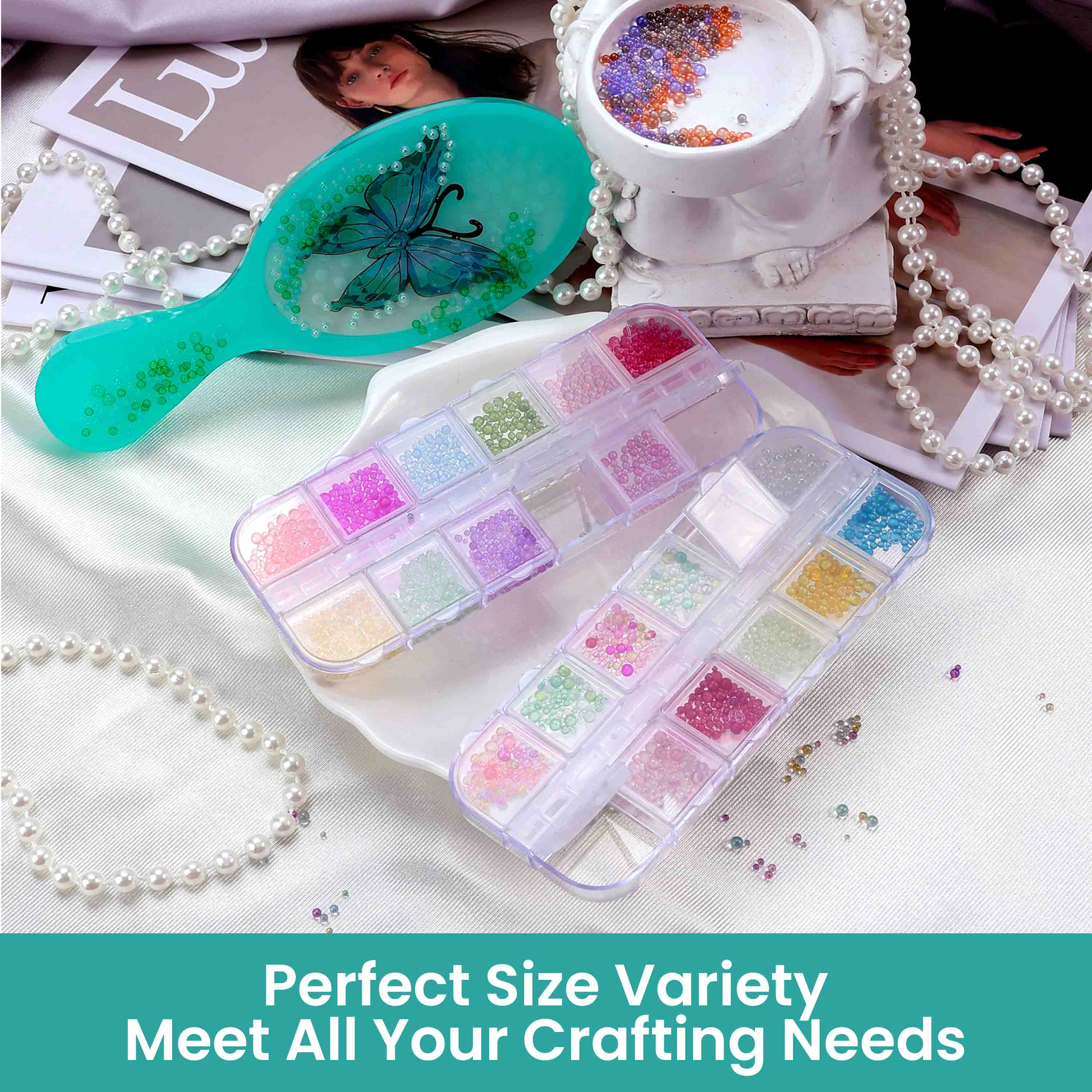 Resiners® 24 Colors Resin No-Hole Bubble Beads