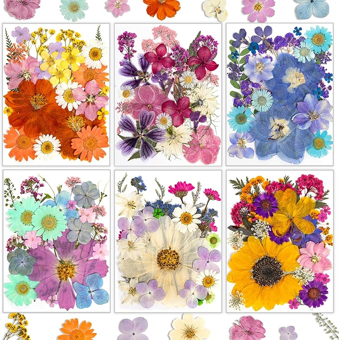 Resiners 150Pcs Dried Pressed Flowers