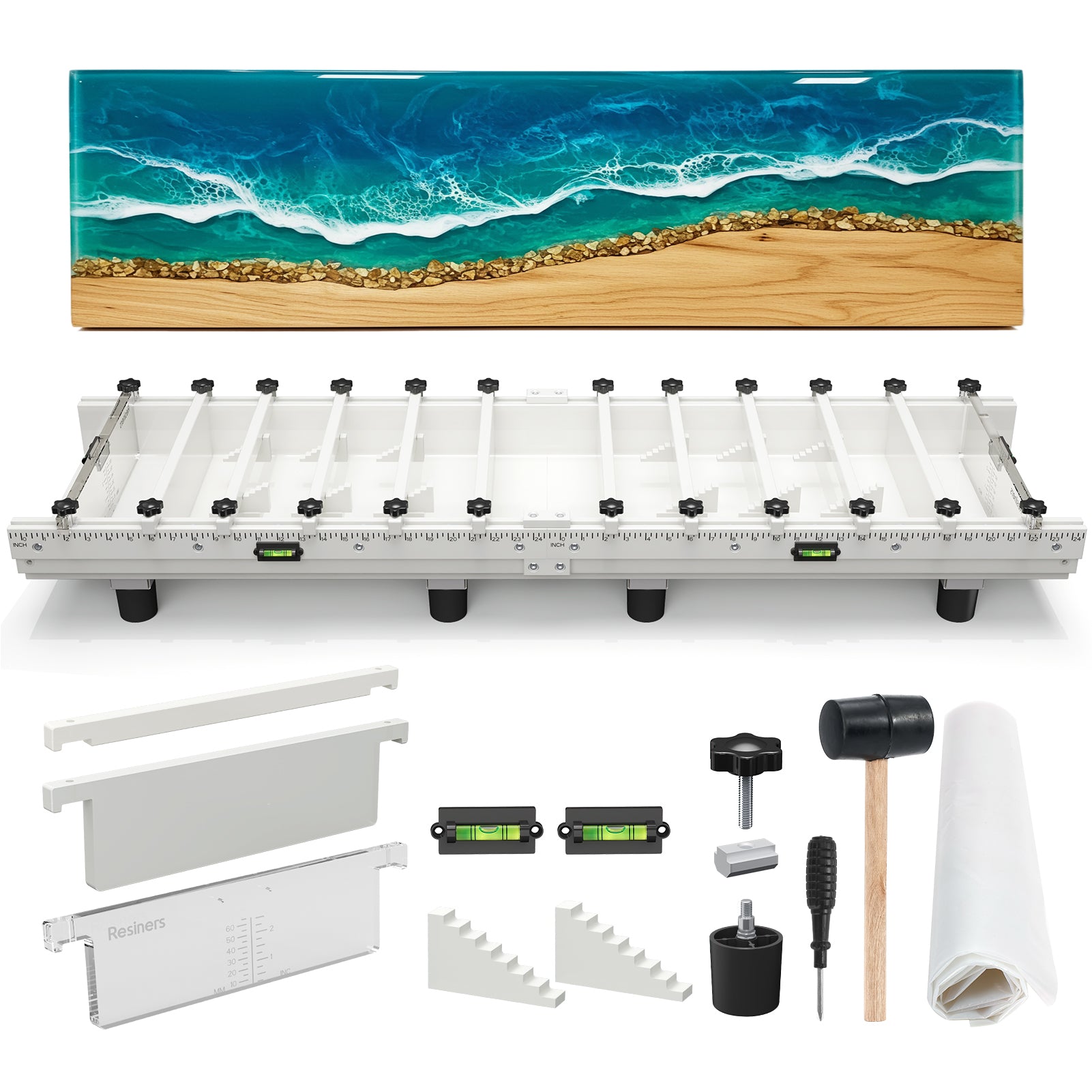 Resiners 2-Piece River Table Epoxy Mold with Adjustable Divide