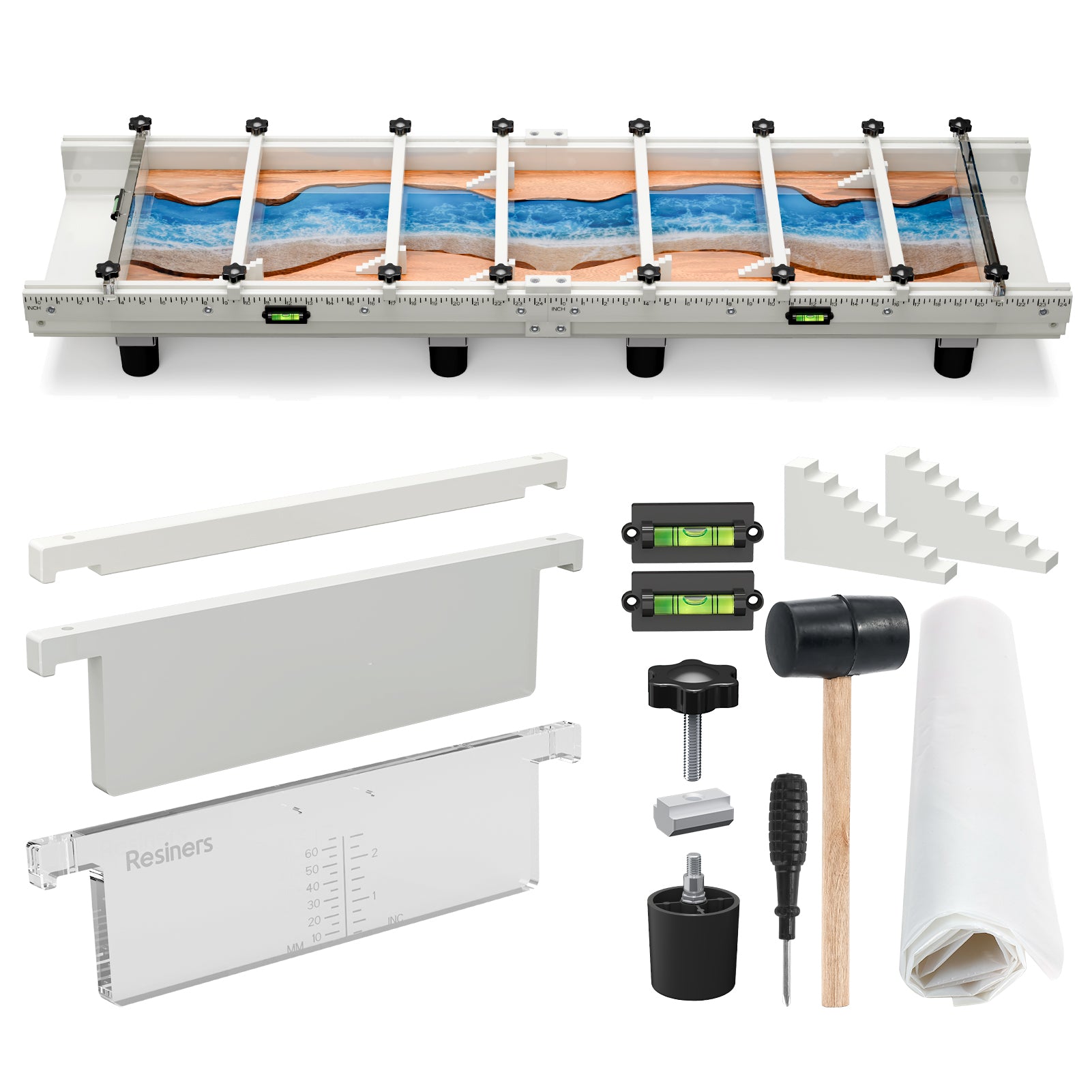 Resiners 2-Piece River Table Epoxy Mold with Adjustable Divide