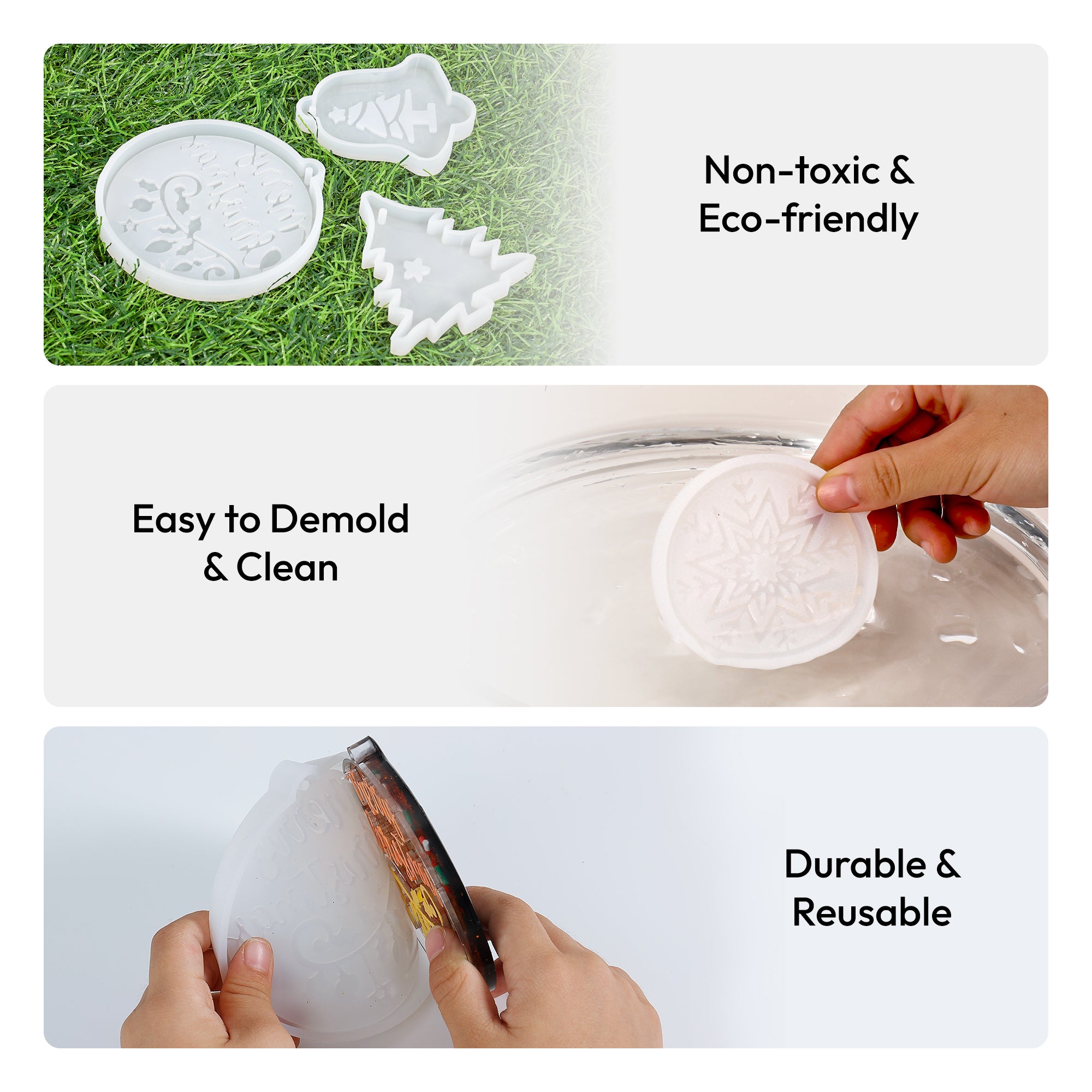 Resiners® Christmas Silicone Mold Set with Ribbon