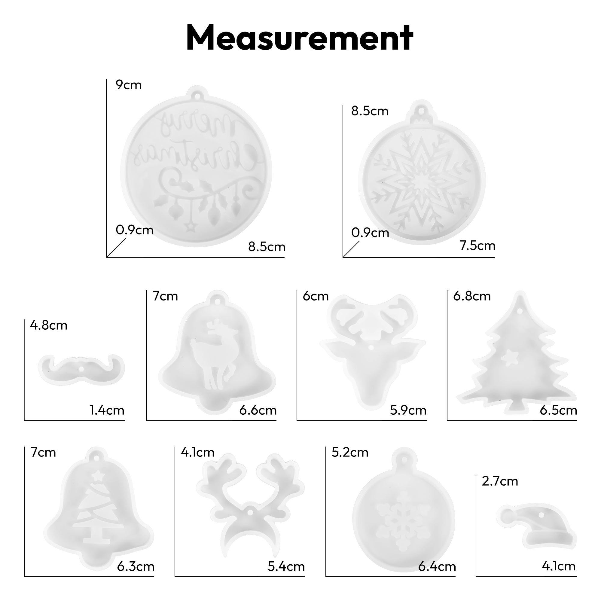 Resiners® Christmas Ornament Resin Molds with Gold Ribbon