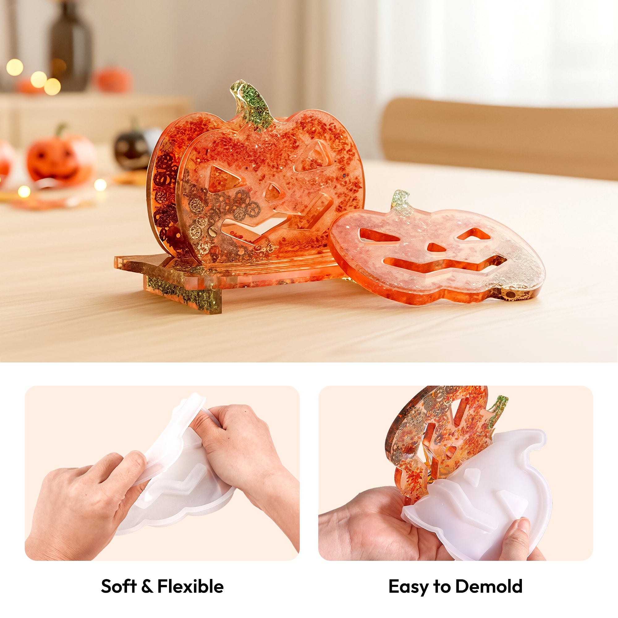 Resiners Pumpkin Coaster Resin Molds