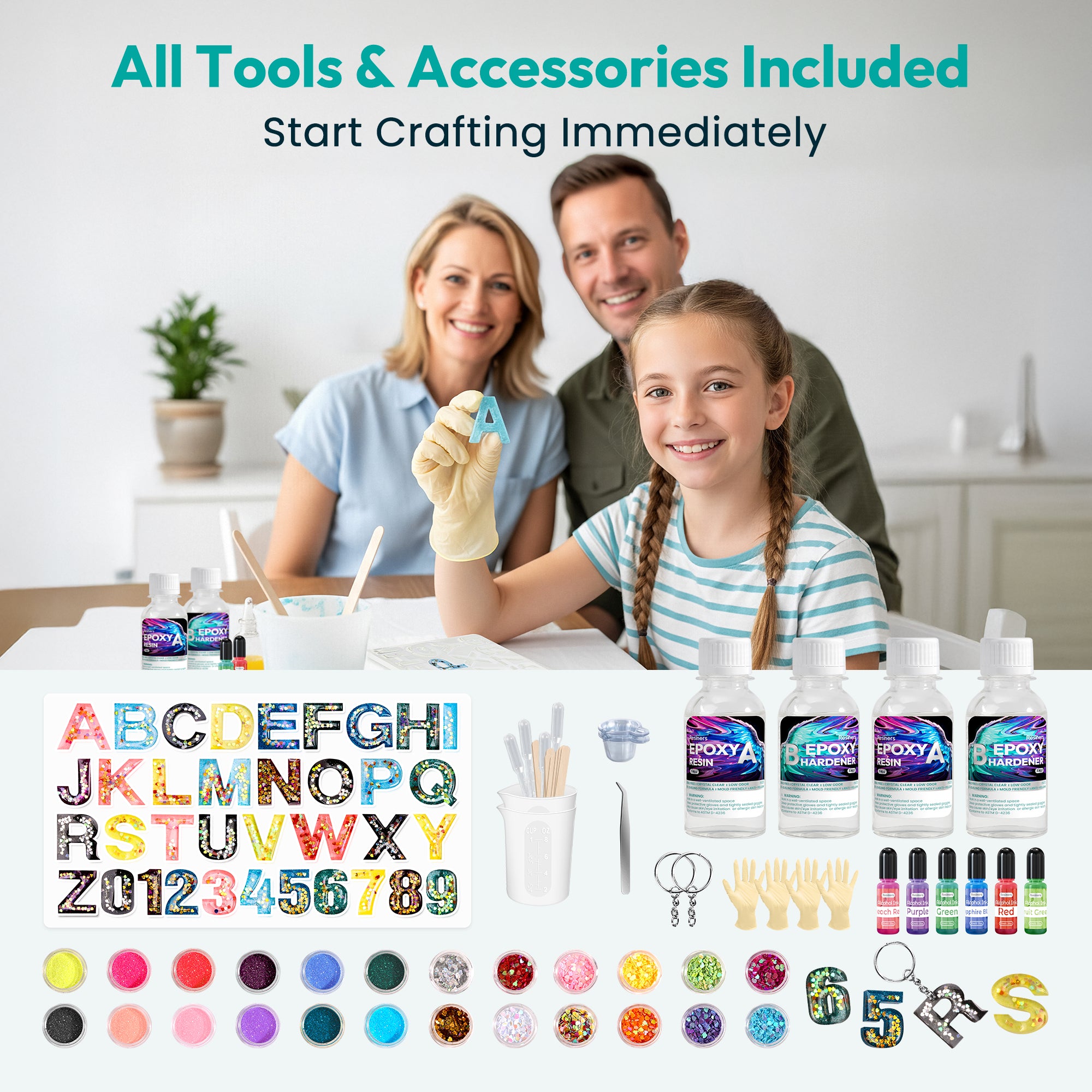Resiners® Resin Starter Kit for Beginners Complete Kit with Molds