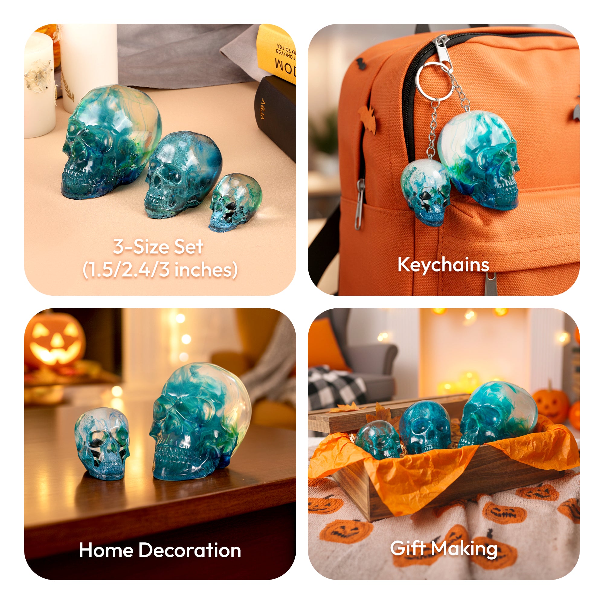 Resiners 3D Skull Molds for Resin