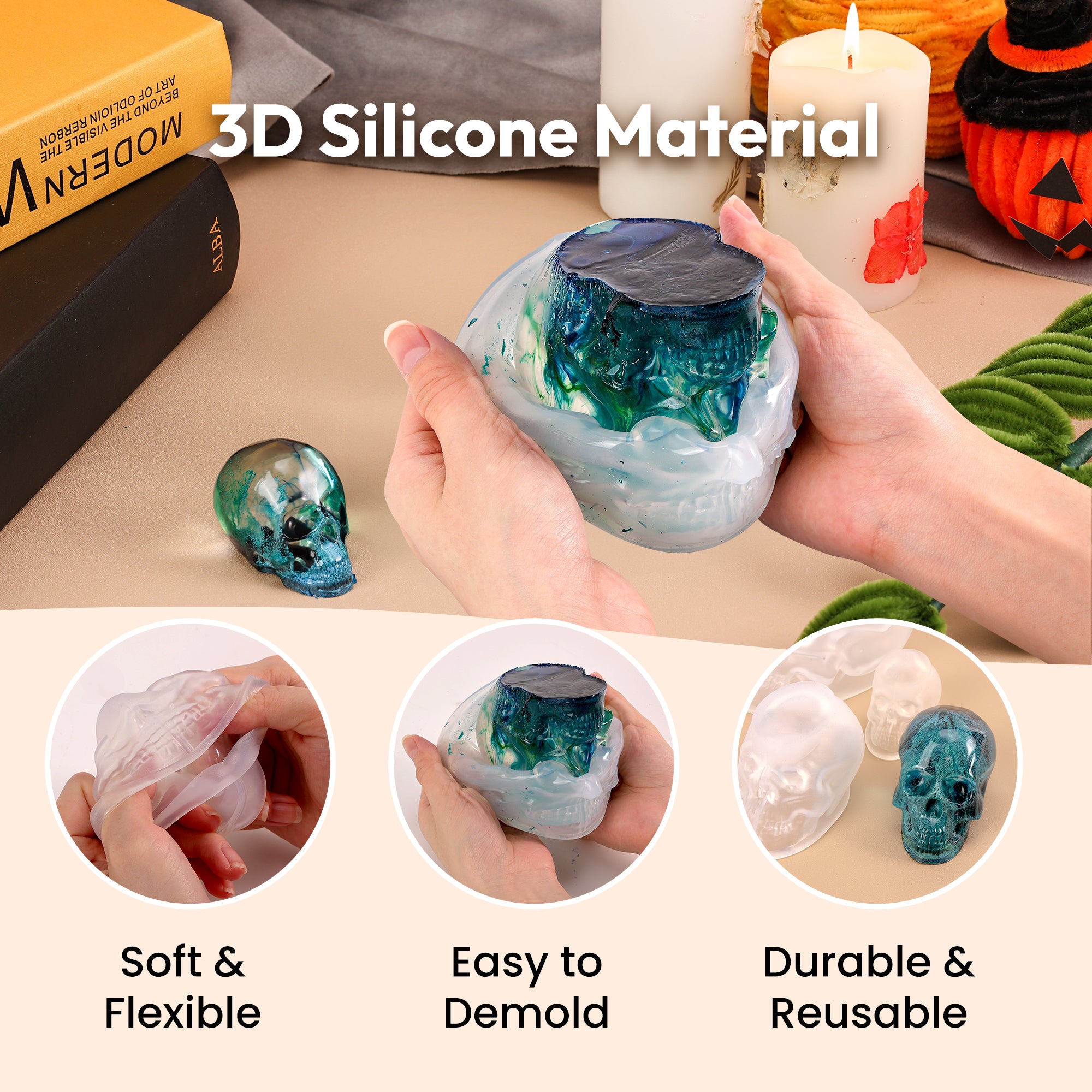 Resiners 3D Skull Molds for Resin