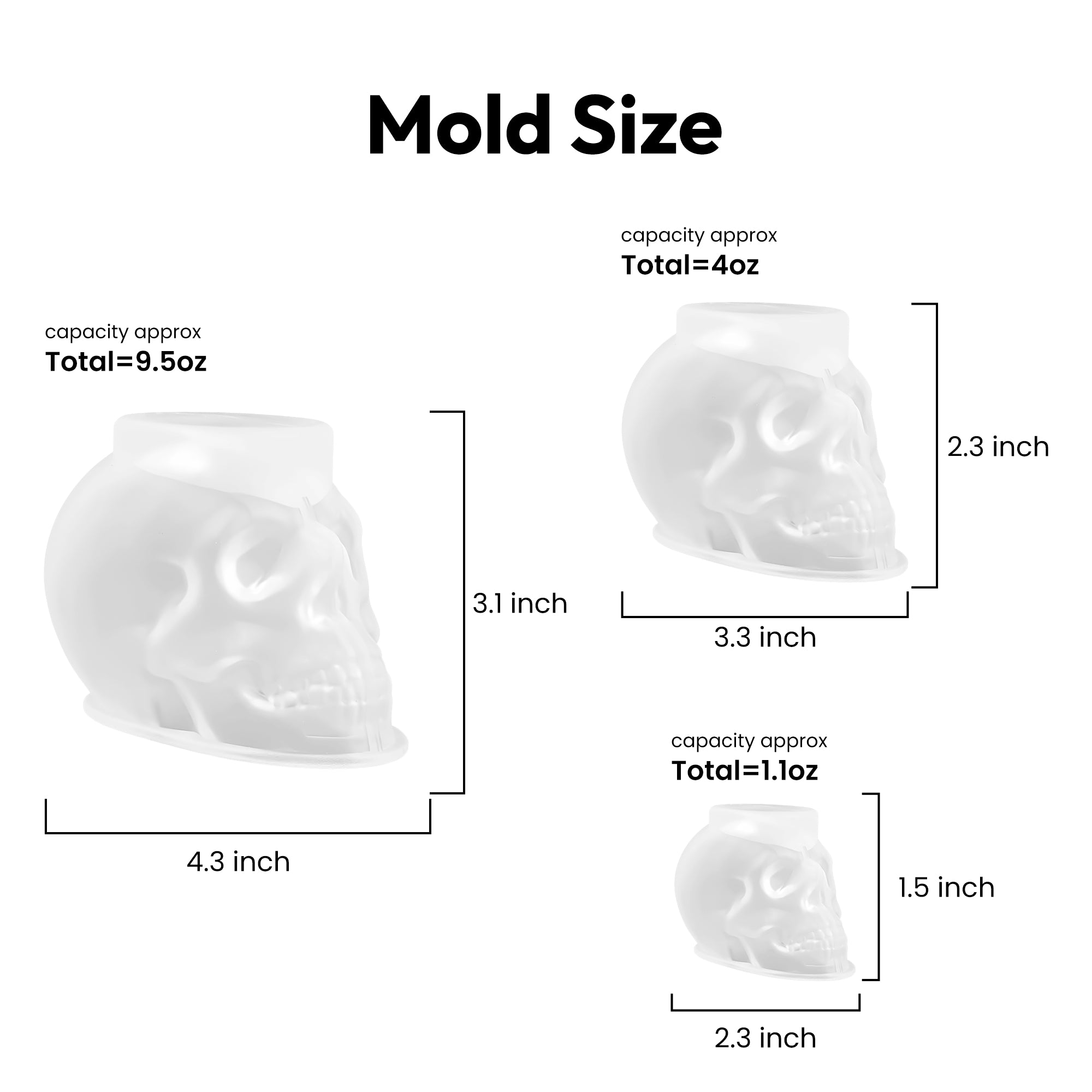 Resiners 3D Skull Molds for Resin
