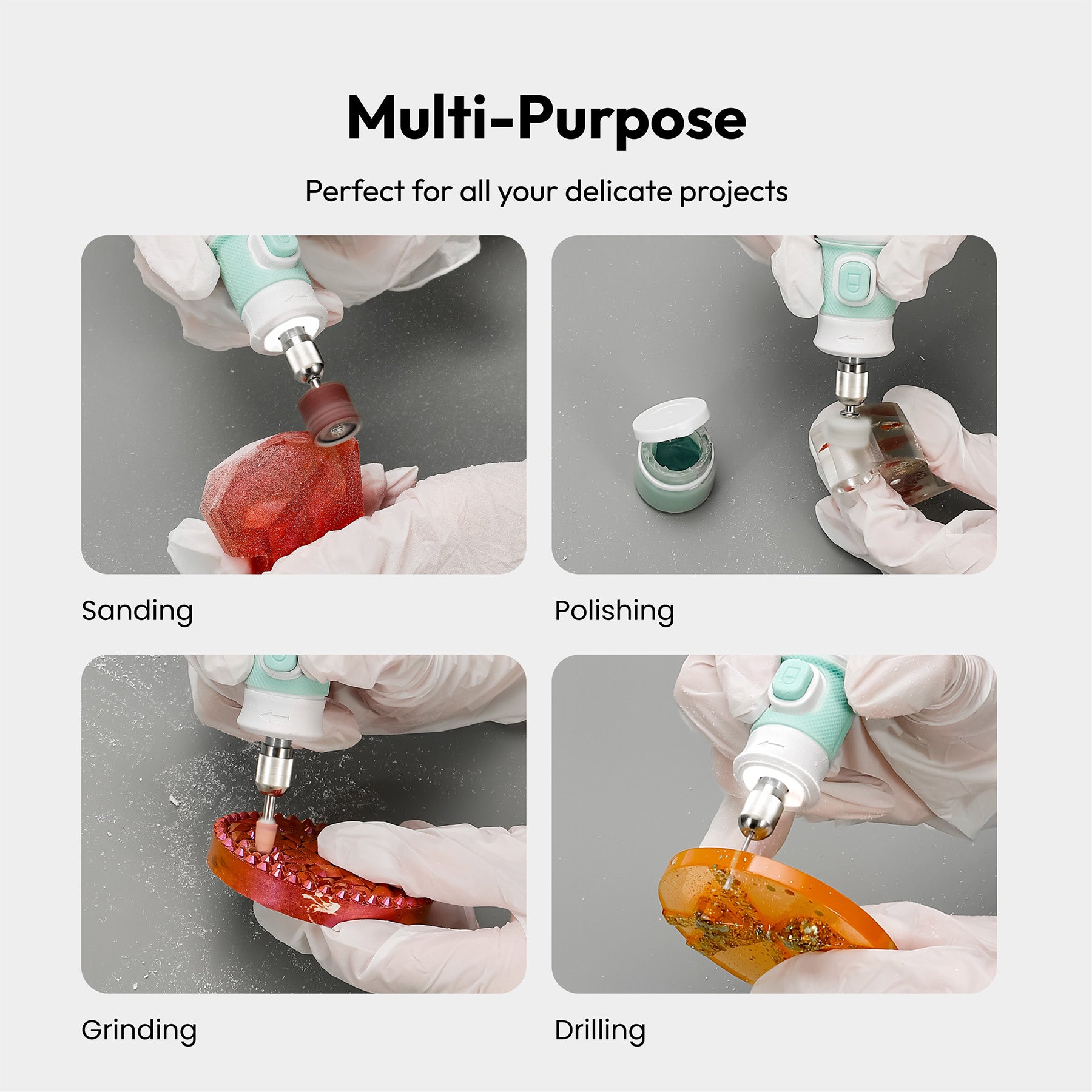 Resiners® Cordless Rotary Tool Kit for Resin Drilling and Polishing