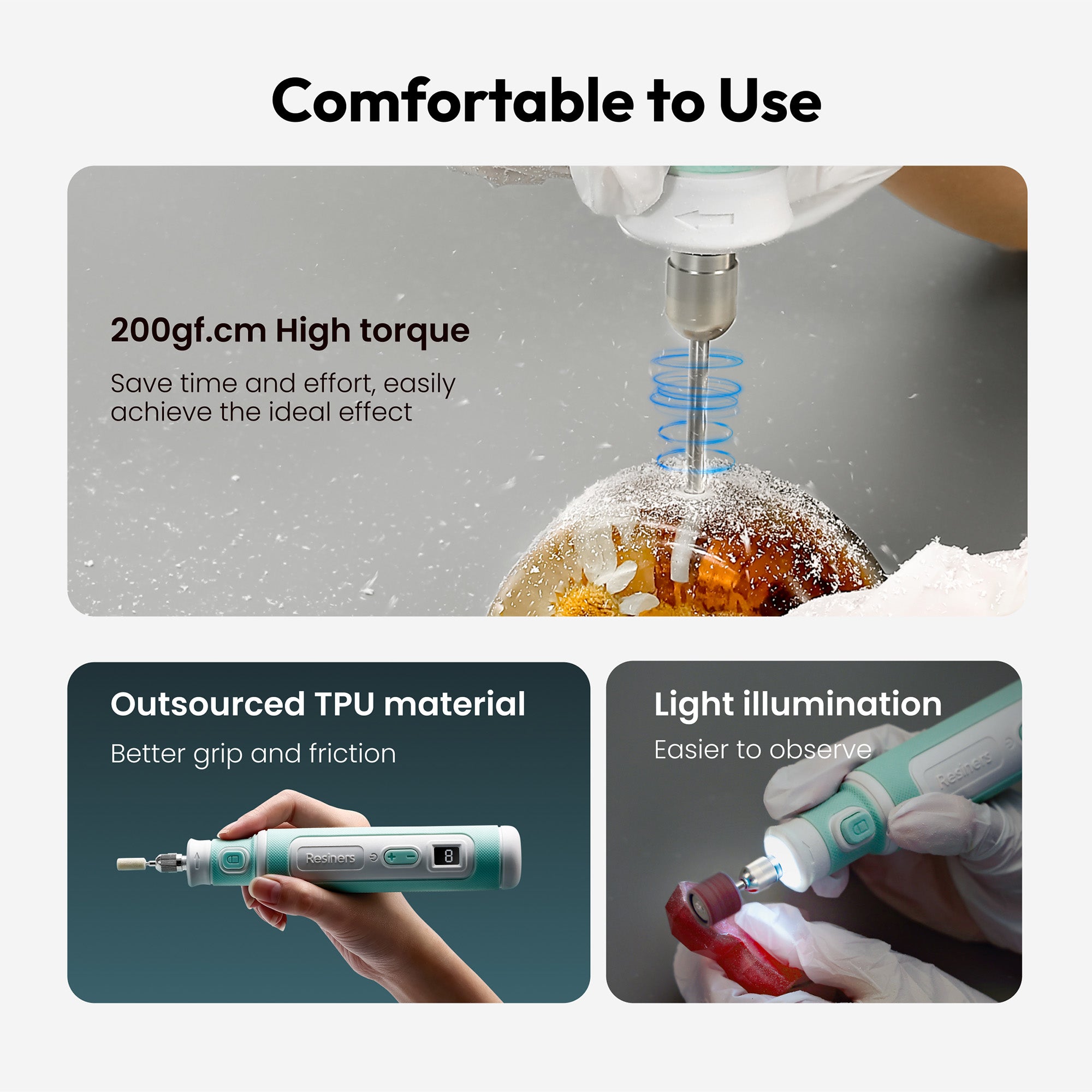 Resiners® Cordless Rotary Tool Kit for Resin Drilling and Polishing