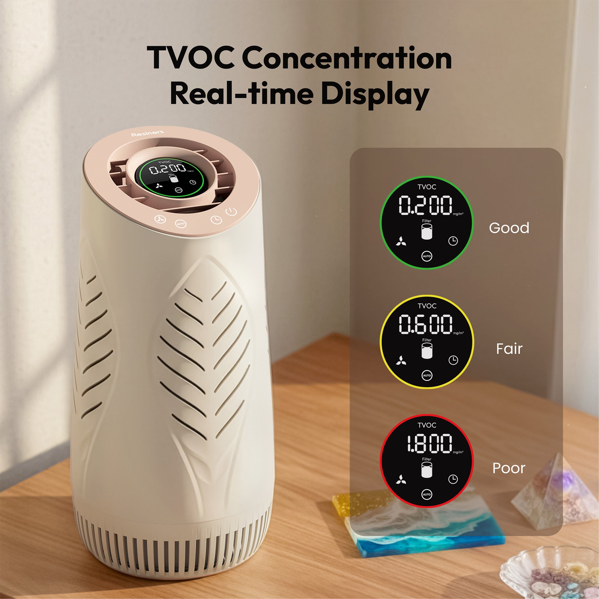 Resiners Warm Sand White Resin Air Purifier Lite