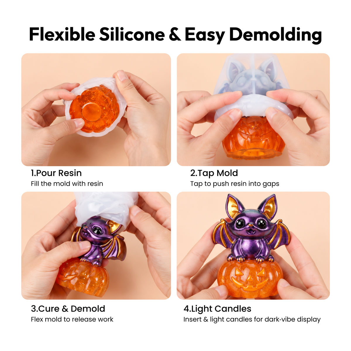 Resiners® Halloween Bat Pumpkin Silicone Mold