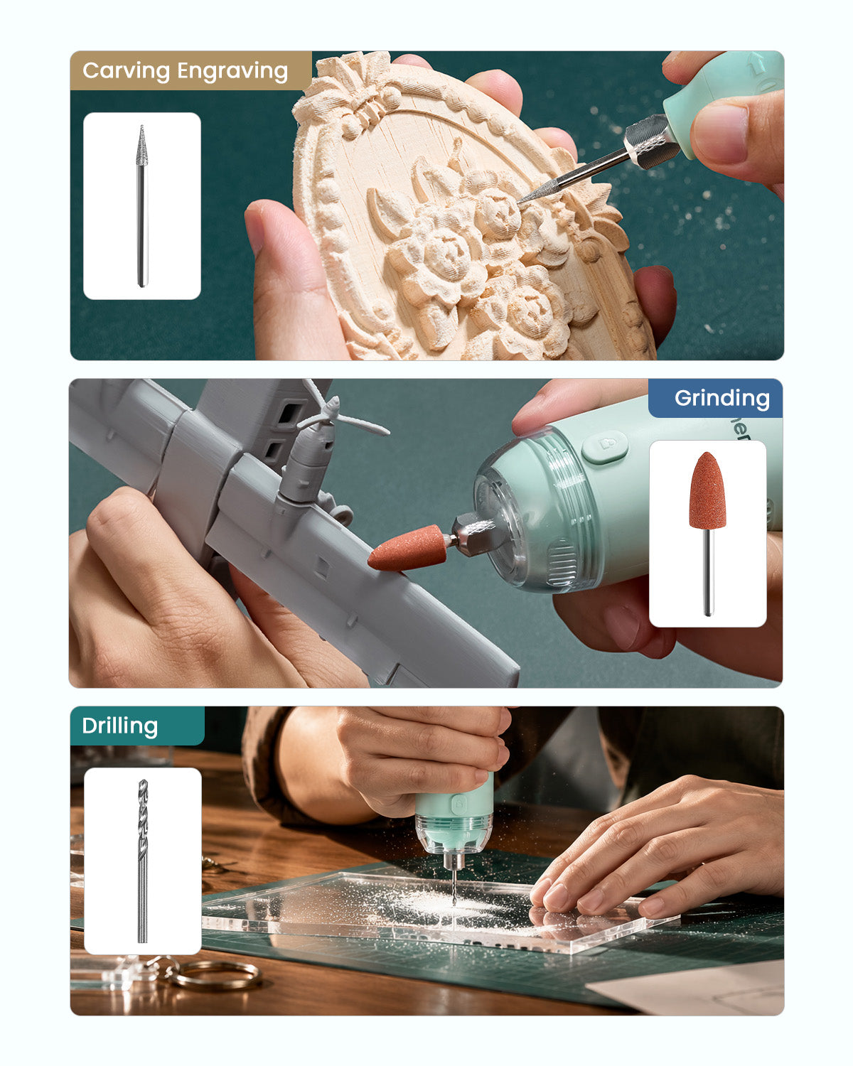 Resiners® 17PCS Rotary Tool Bit Kit for Carving, Grinding & Drilling