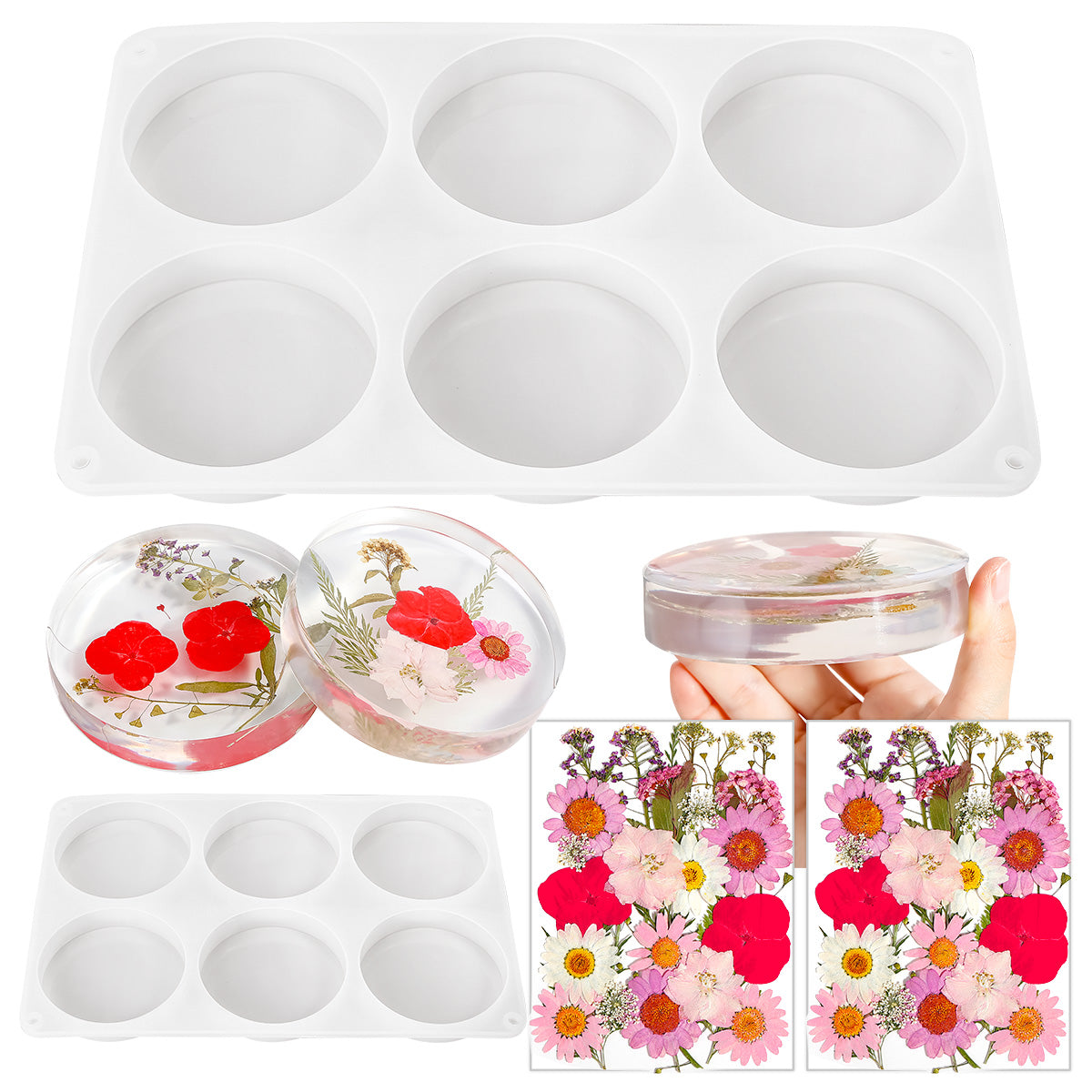 Resiners® 6-Cavity Silicone Coaster Mold Kit