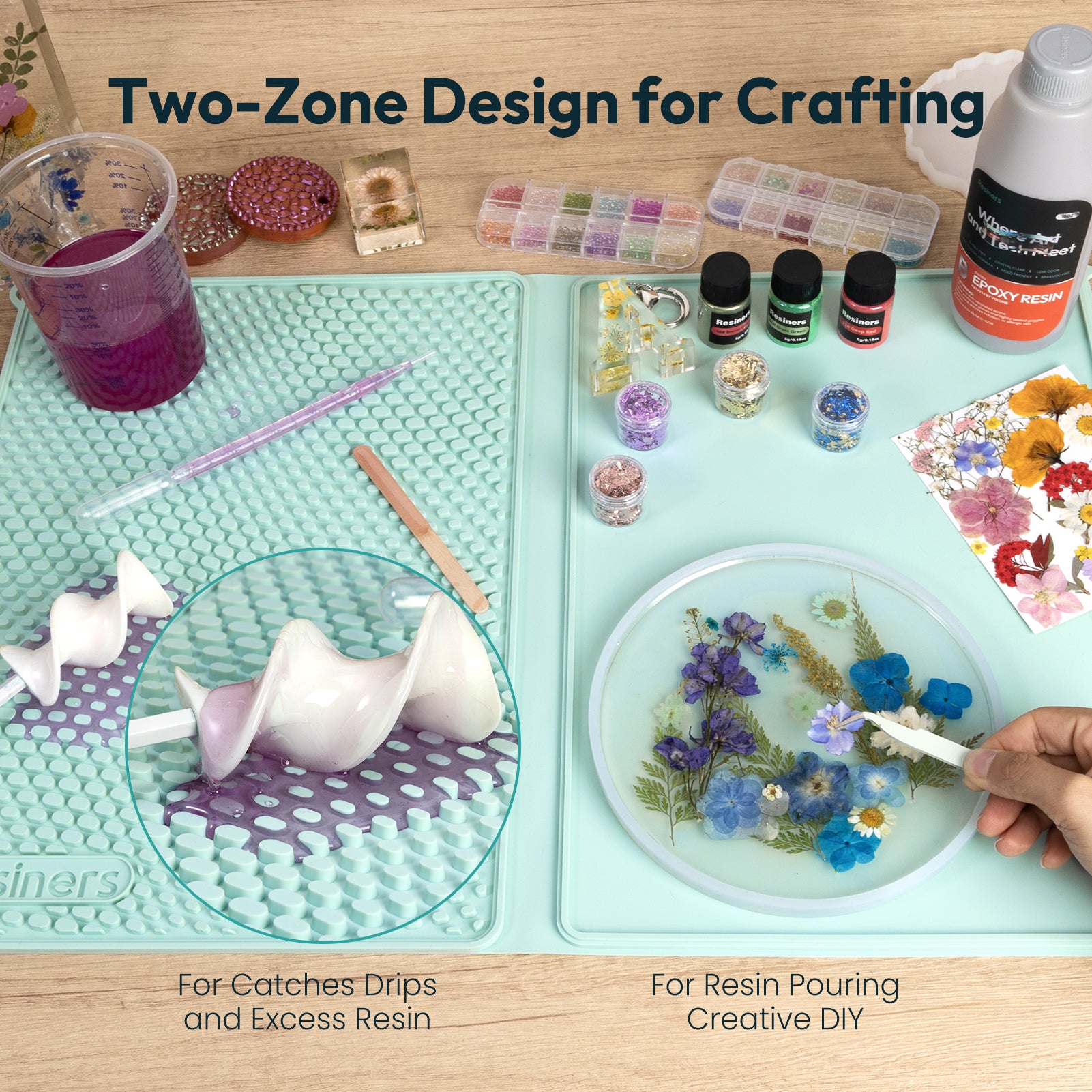 Resiners Dual-Zone Silicone Mat-Smarter Resin Crafting
