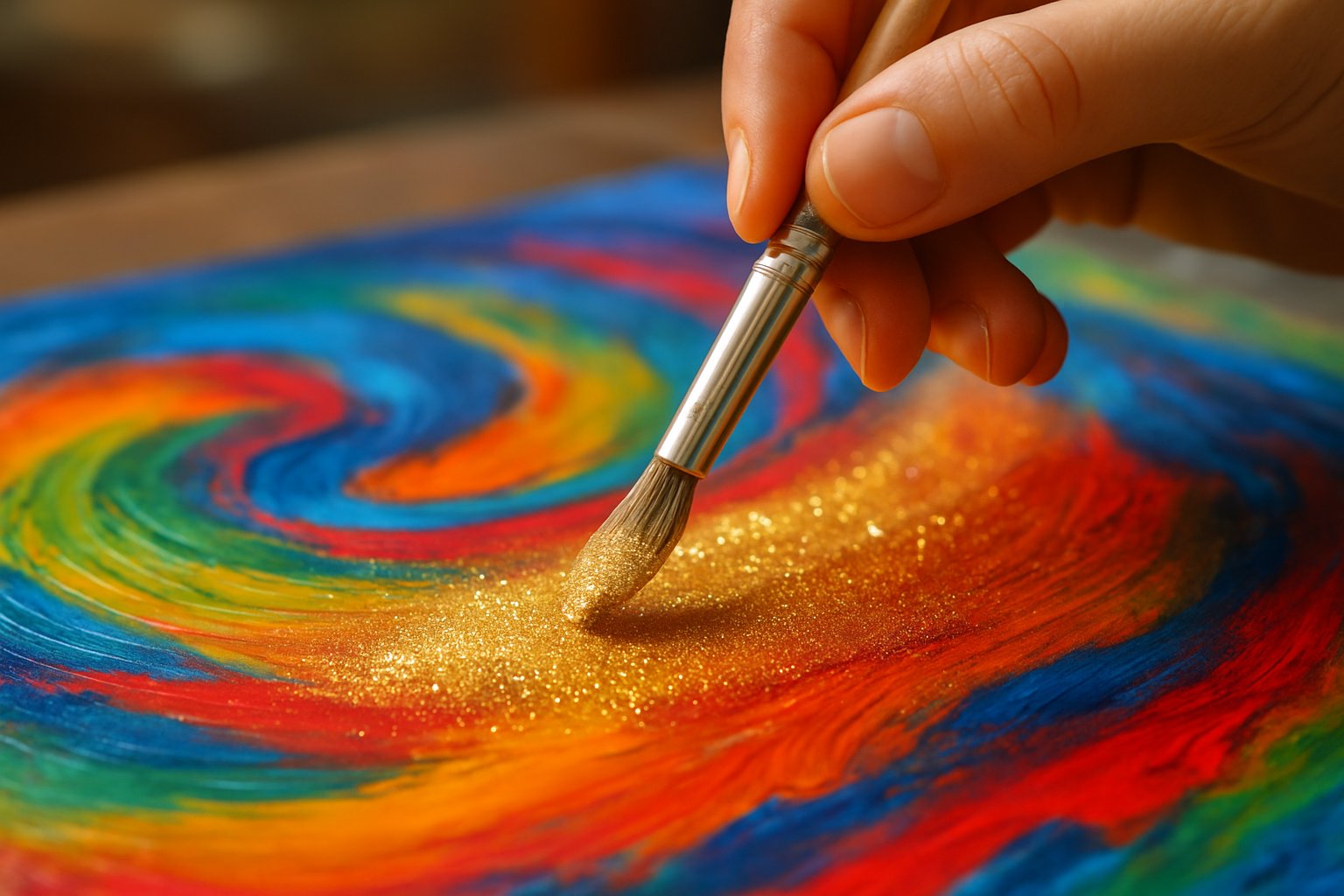 painting with mica powder