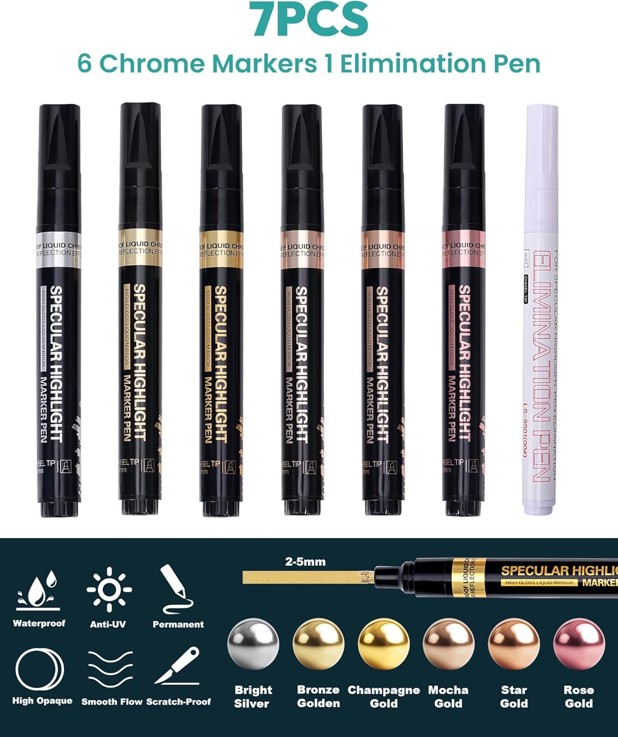 Resiners® Mirror Chrome Metallic Markers Pen