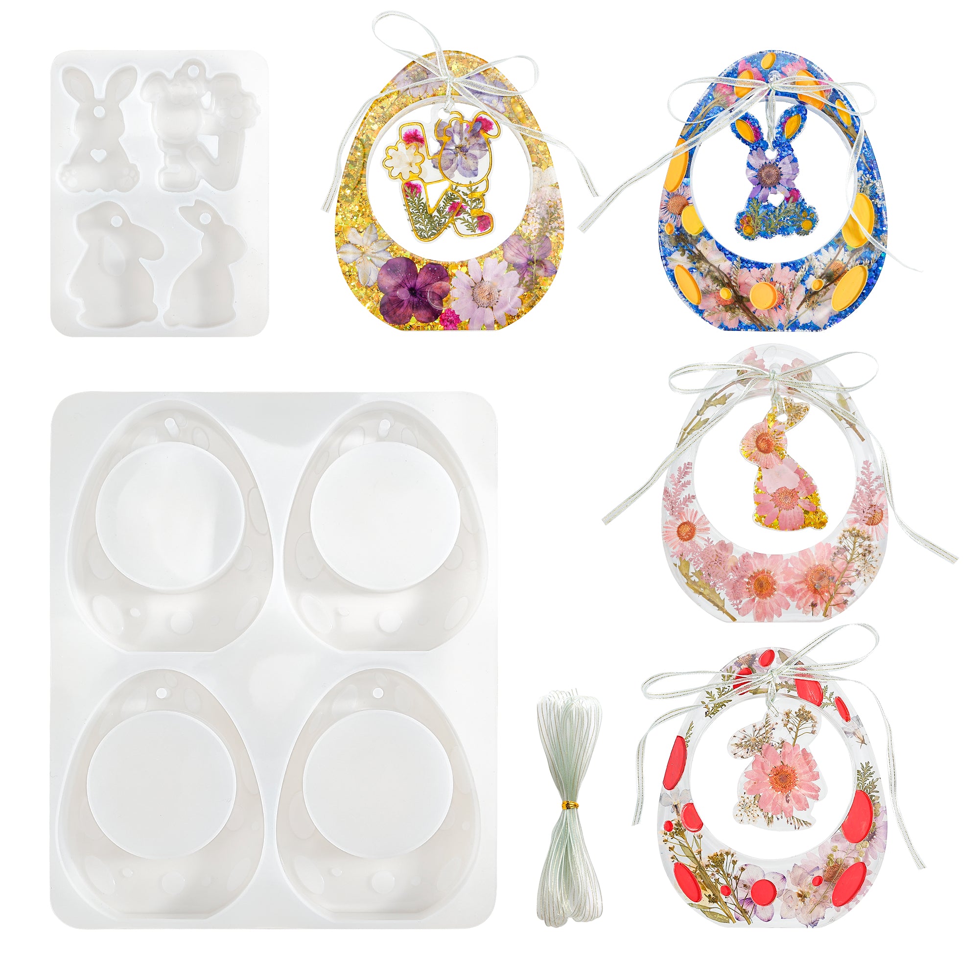 Resiners Dinosaur Egg Rabbit Pendant Molds
