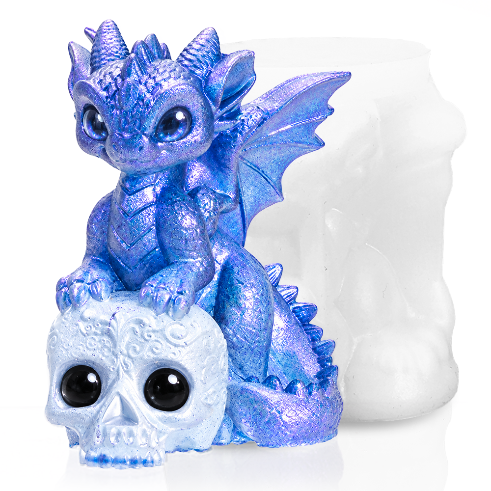 Resiners® 3D Baby Dragon on Skull Halloween Mold