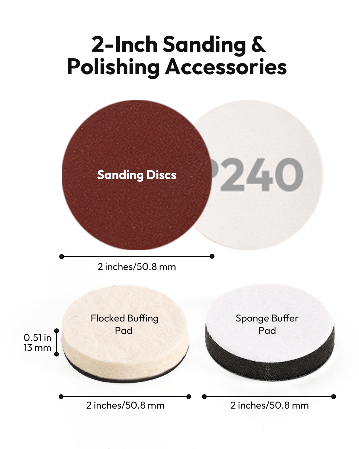 Resiners® 110 Pcs 2 Inch Sanding Discs, Hook & Loop 80-5000 Grit Sandpaper