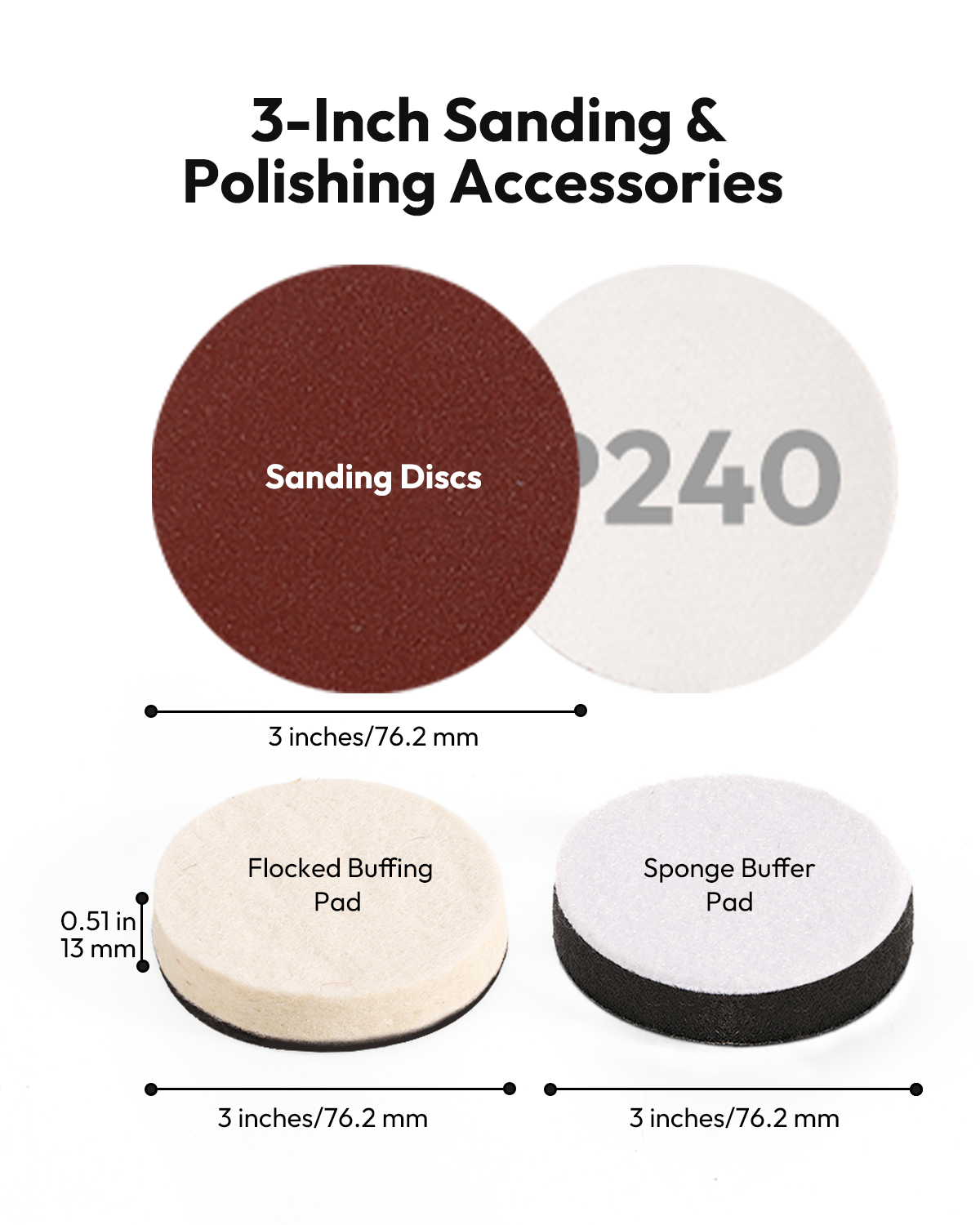 Resiners® 110 Pcs 3 Inch Sanding Discs, Hook & Loop 80-5000 Grit Sandpaper