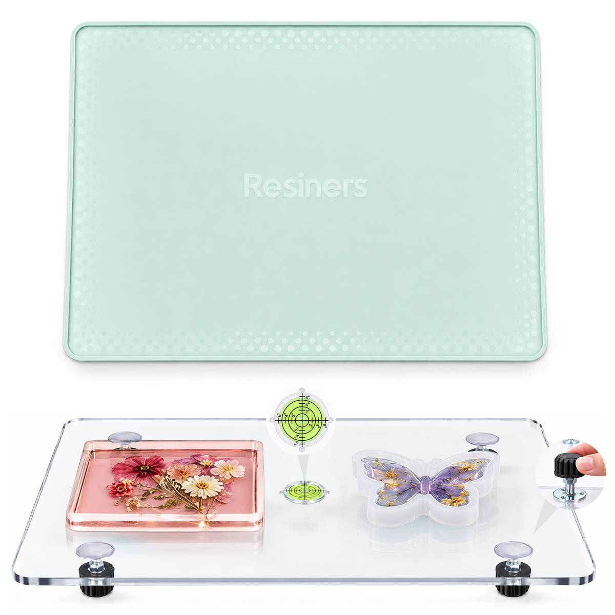 Resiners® Adjustable Resin Leveling Table with Silicone Mat