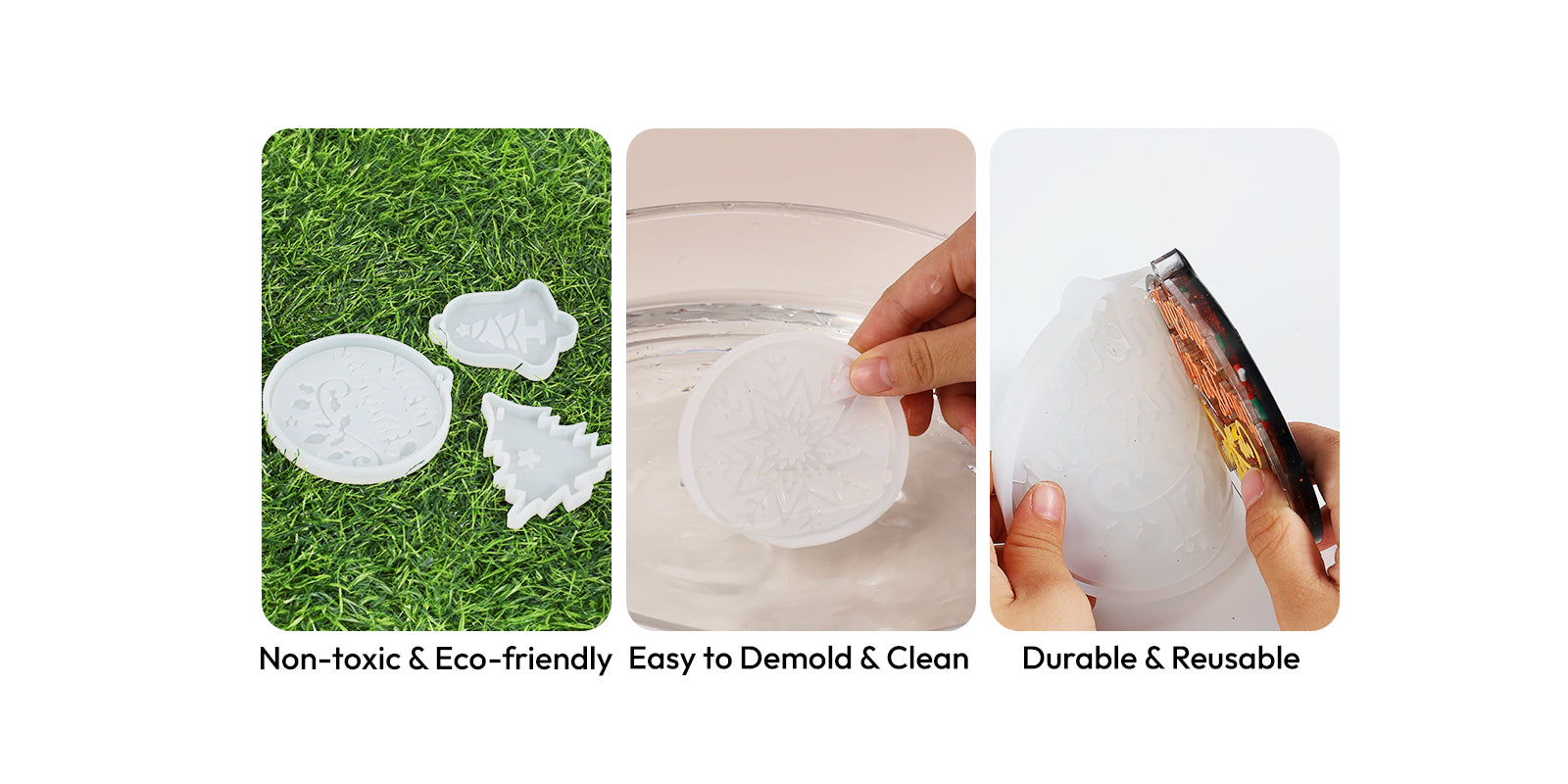 Resiners® Christmas Ornament Resin Molds with Gold Ribbon