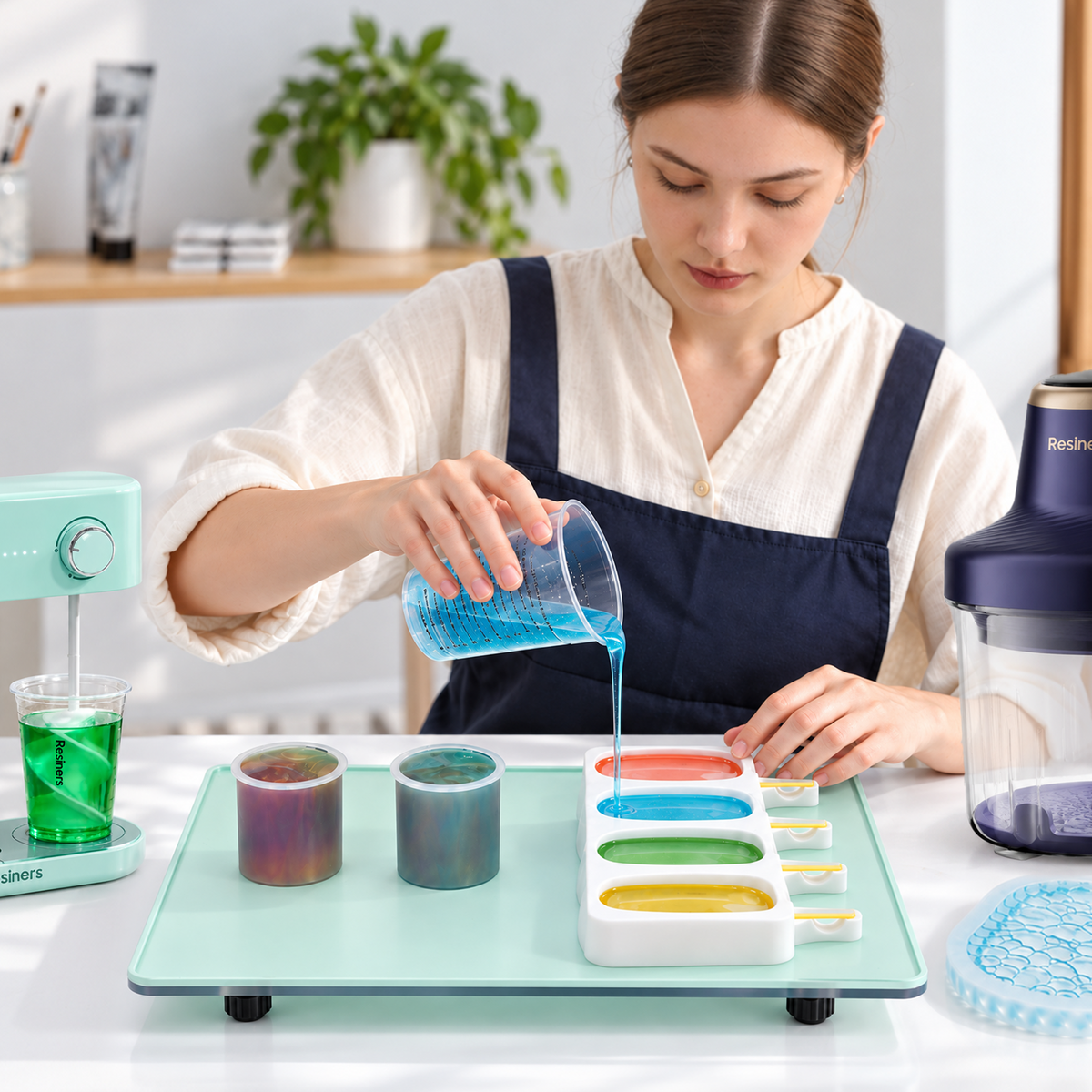 Resiners® Adjustable Resin Leveling Table with Silicone Mat