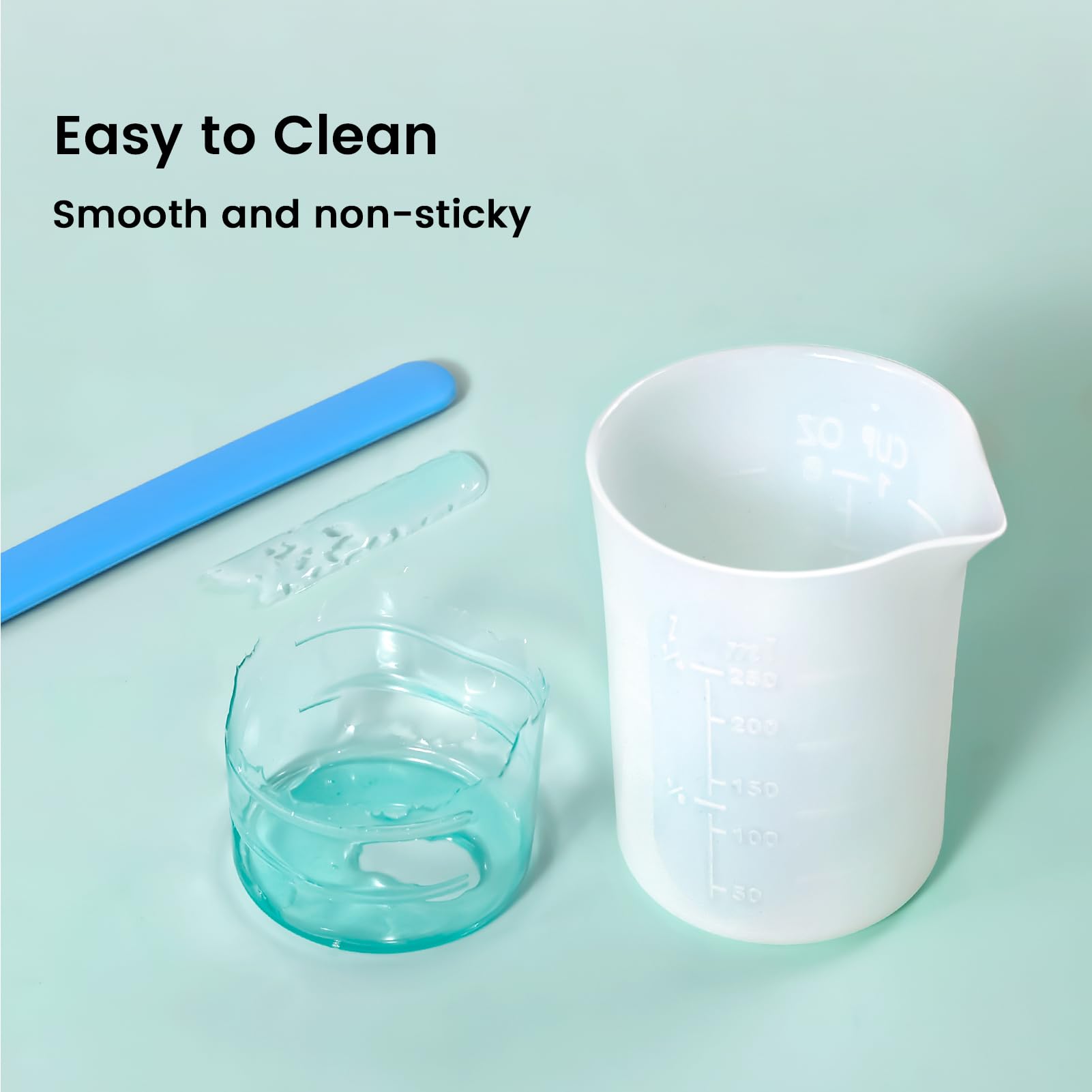 Silicone Epoxy Resin Measuring Cups Tool Kit With Stir Sticks Finger Cots  For Resin Mixing Jewelry