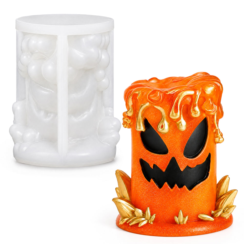 Resiners® 3D 悪魔のカボチャの顔シリコンモールド ハロウィン用