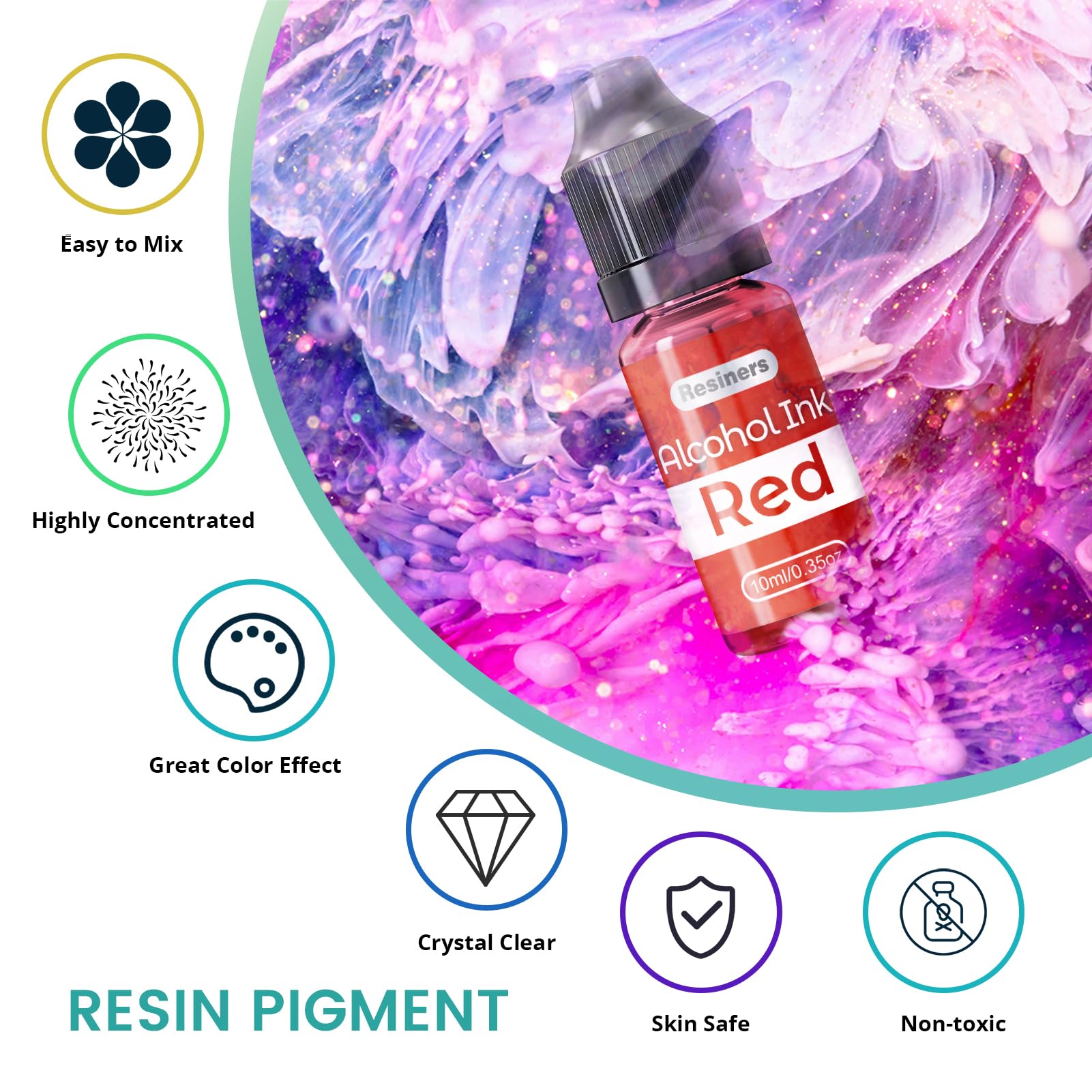 Resiners 30® Colors Alcohol Ink for Epoxy Resin