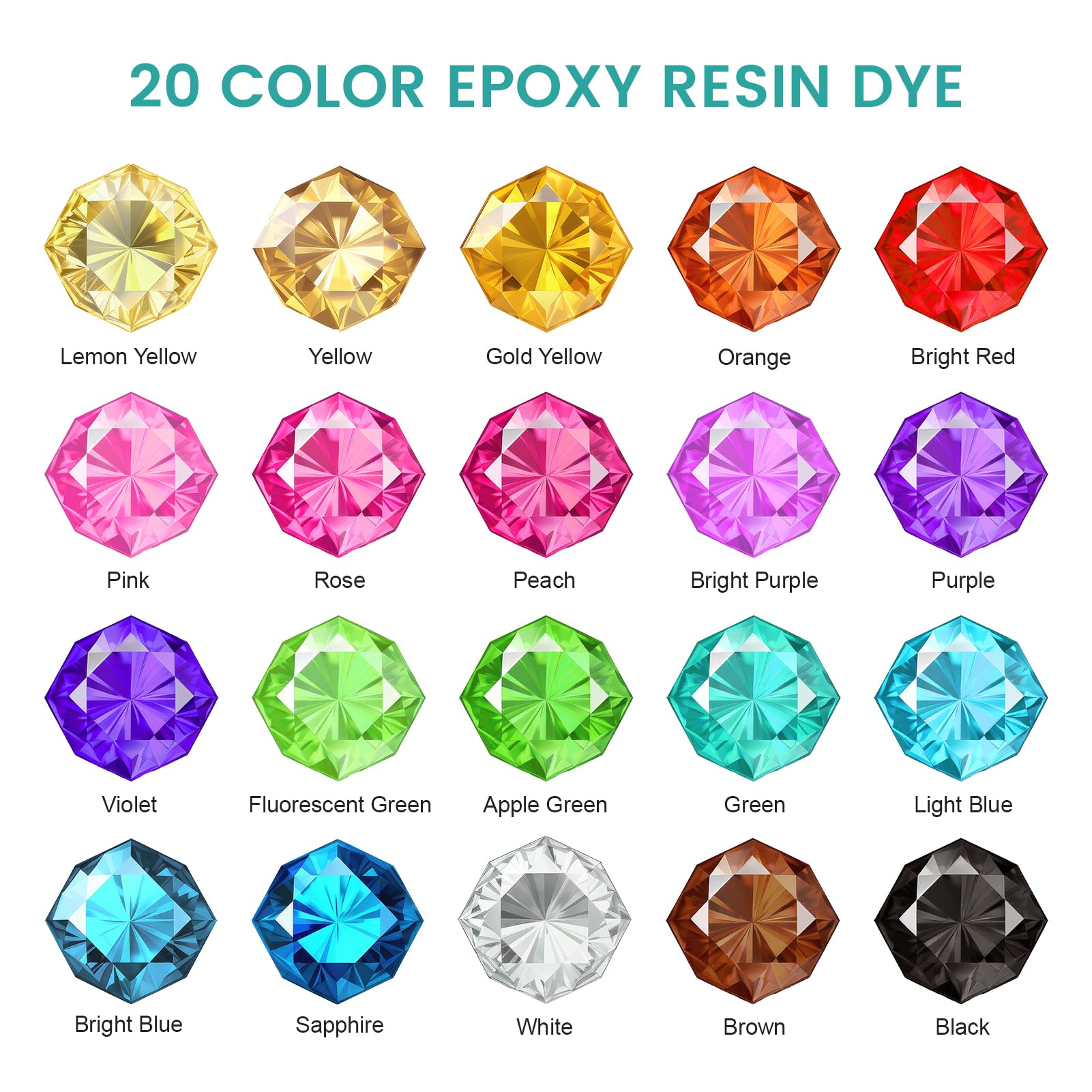 Epoxy Resin Pigment - 20 Colors Epoxy Resin Dye Liquid for Epoxy Resin  Coloring, High Concentrated Resin Color Pigment Mix Color for Resin Jewelry  Crafts Art Pa…