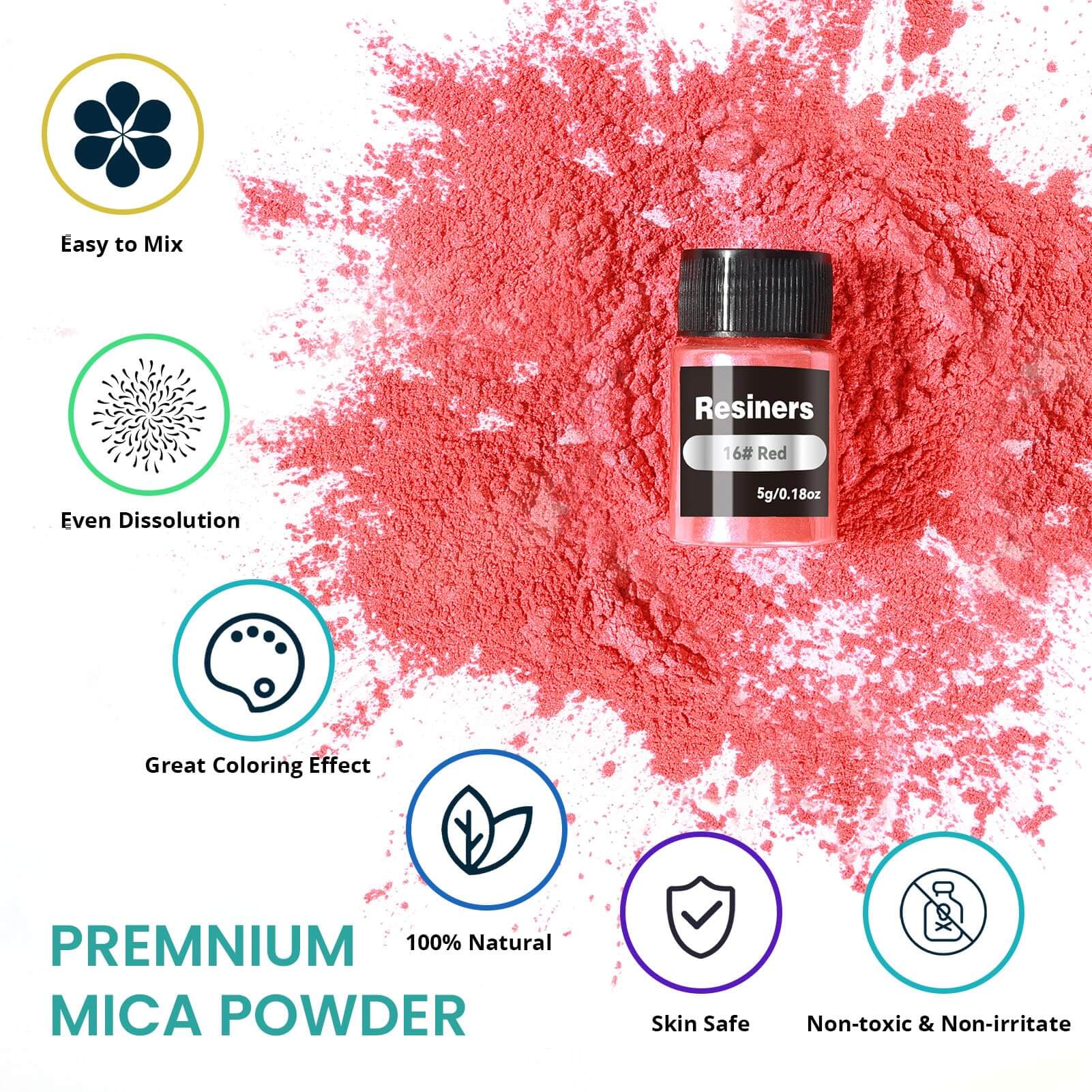 Resiners® 26 Colors Mica Powder Set - 0.175oz(5g)/Bottle