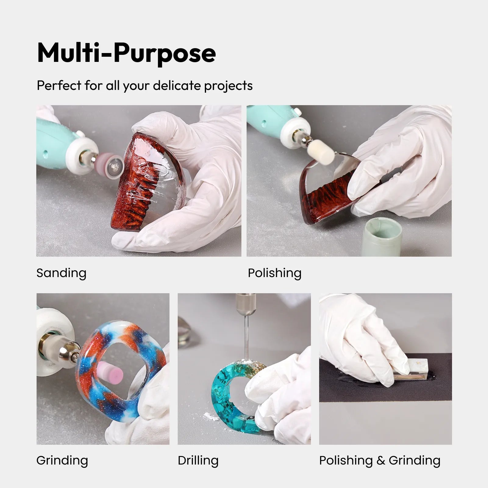 Resiners® Cordless Rotary Tool Kit for Resin Drilling and Polishing
