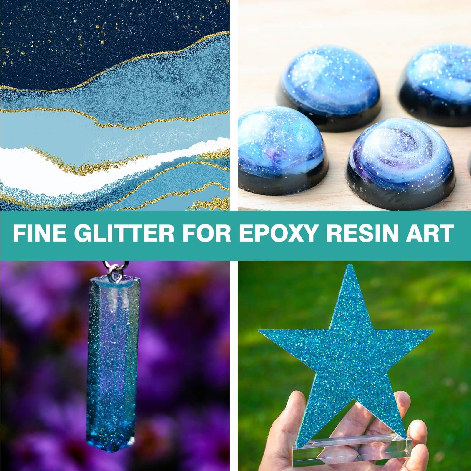  LET'S RESIN Holographic Glitter for Resin, 15 * 10g