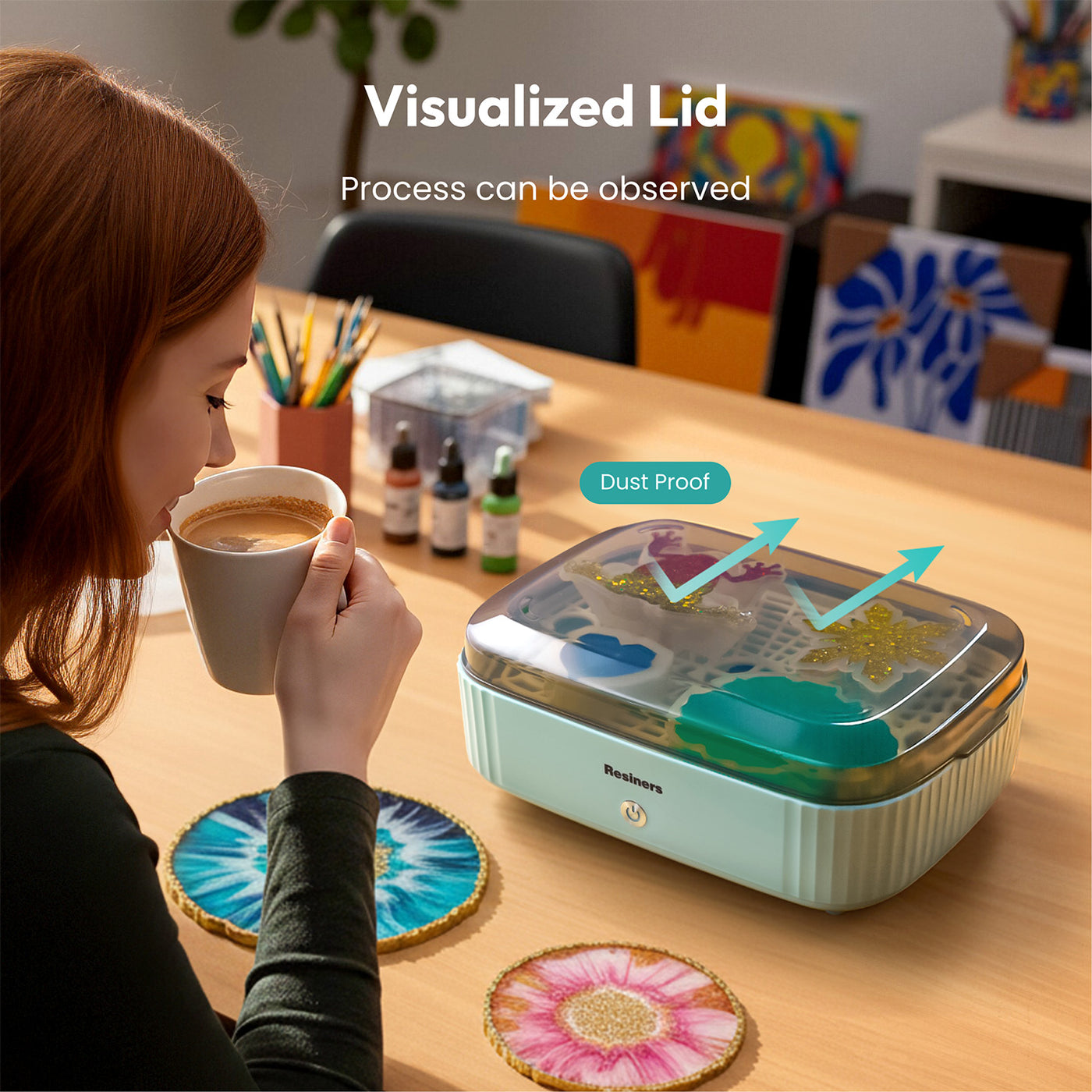 Resiners Resin Curing Machine: Auto-curing station with a large tray, 2 ...