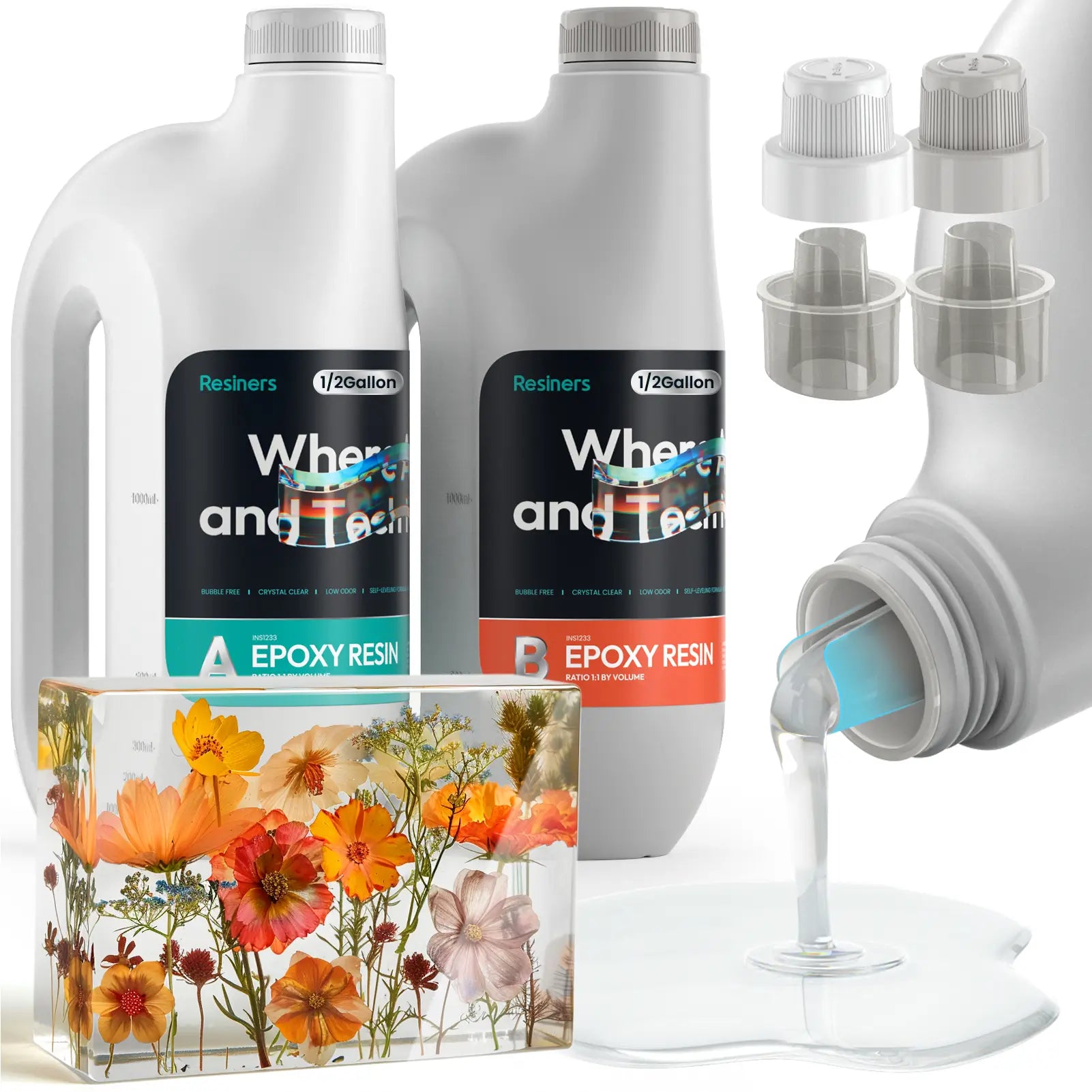 Resiners® 1 gallon/2 gallon Crystal Clear Epoxy Resin with Tailored Diversion Port