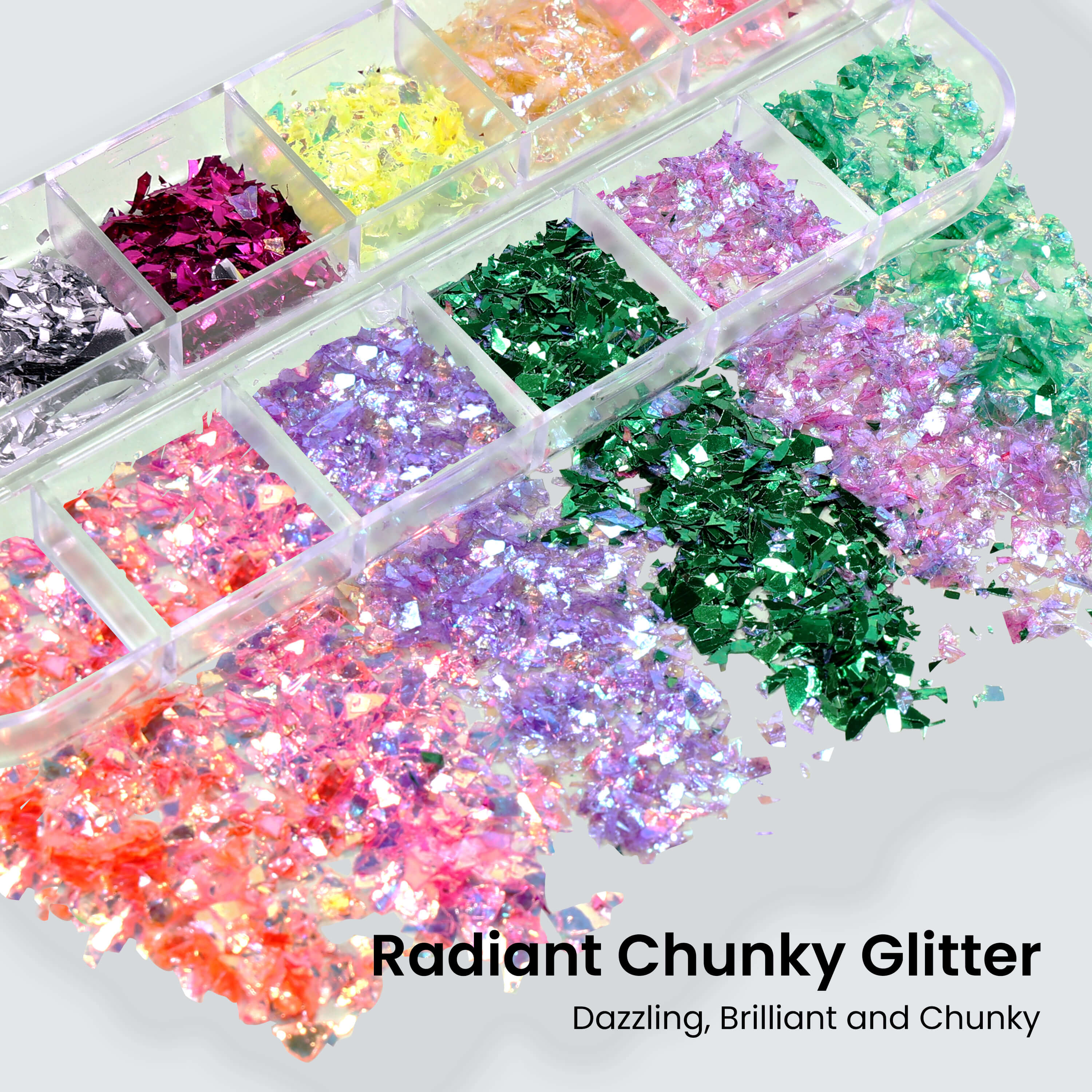 Resiners® 24 Colors Holographic Iridescent Loose Glitter